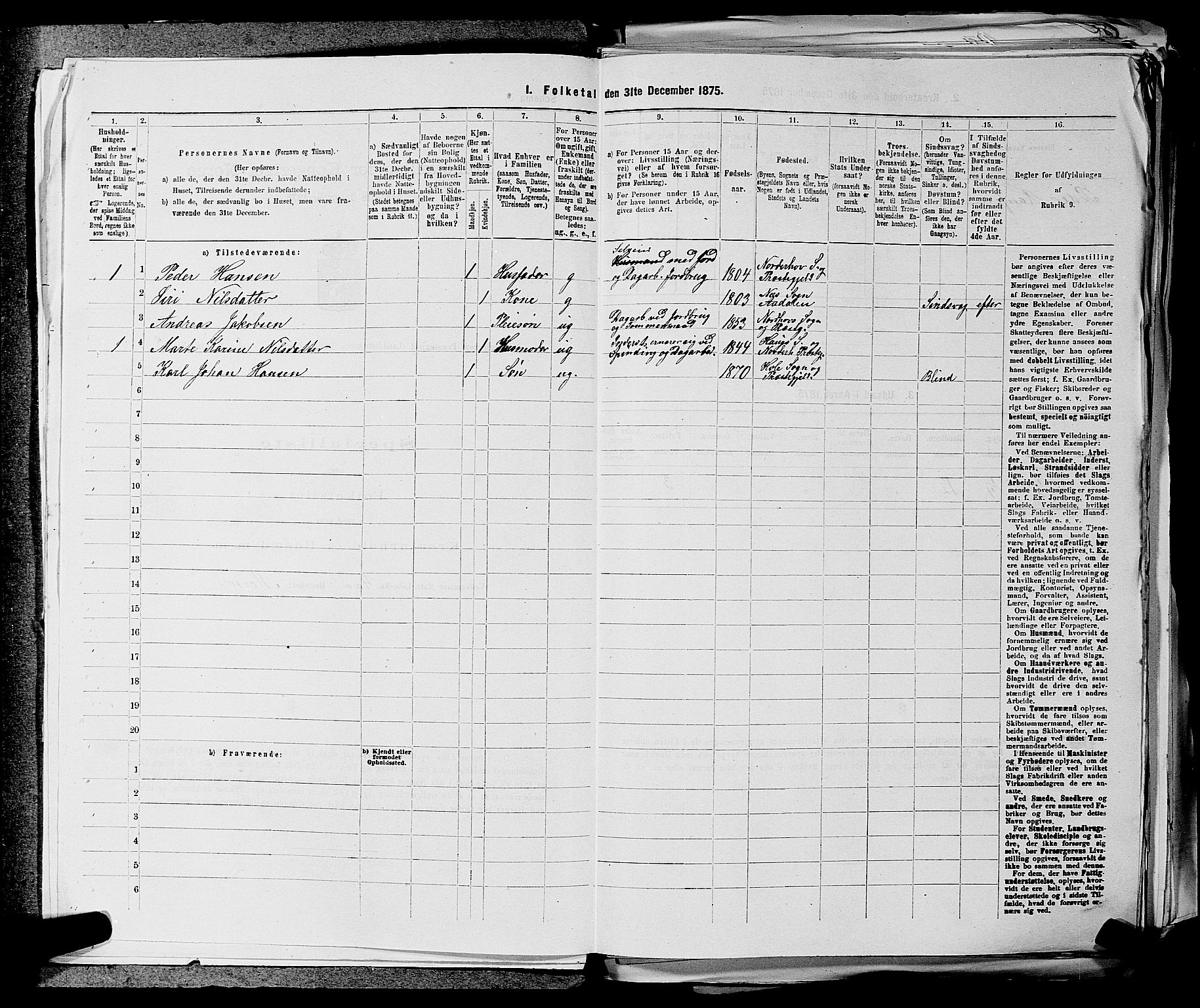 SAKO, 1875 census for 0613L Norderhov/Norderhov, Haug og Lunder, 1875, p. 398