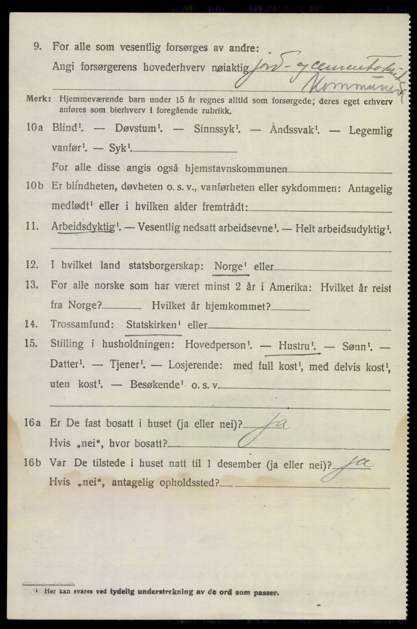 SAKO, 1920 census for Sandeherred, 1920, p. 9549