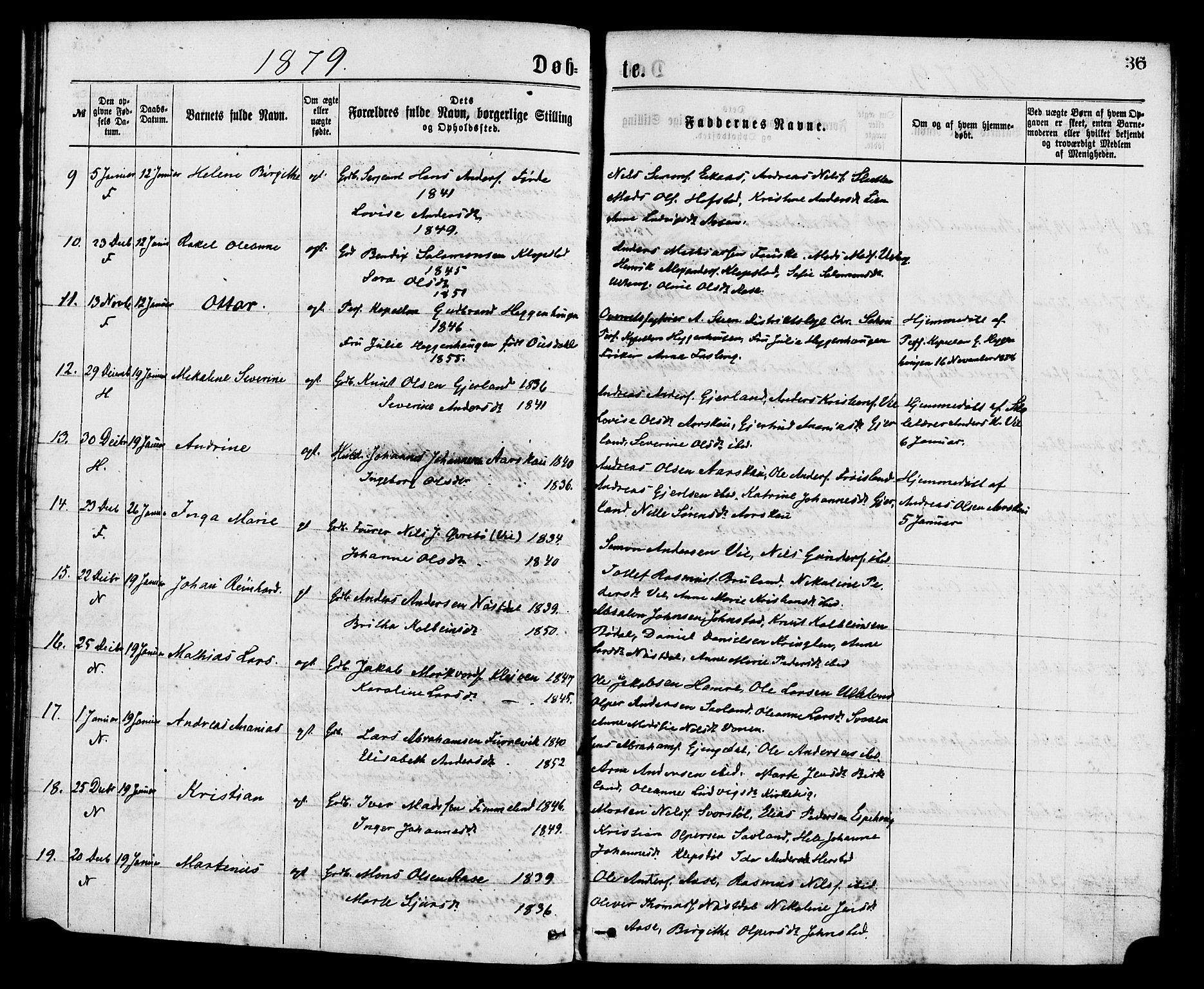 Førde sokneprestembete, AV/SAB-A-79901/H/Haa/Haaa/L0011: Parish register (official) no. A 11, 1877-1880, p. 36