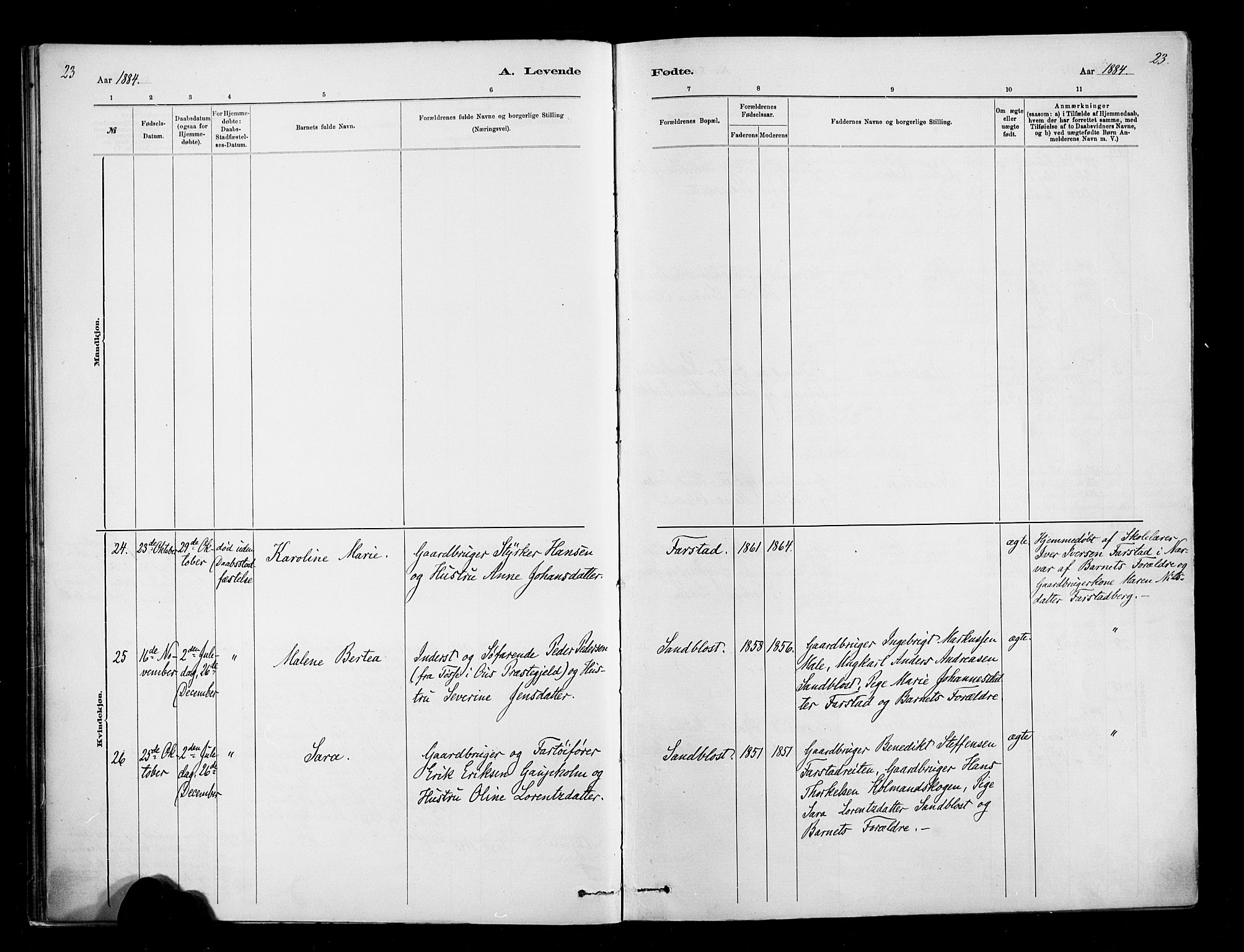 Ministerialprotokoller, klokkerbøker og fødselsregistre - Møre og Romsdal, AV/SAT-A-1454/567/L0778: Parish register (official) no. 567A01, 1881-1903, p. 23