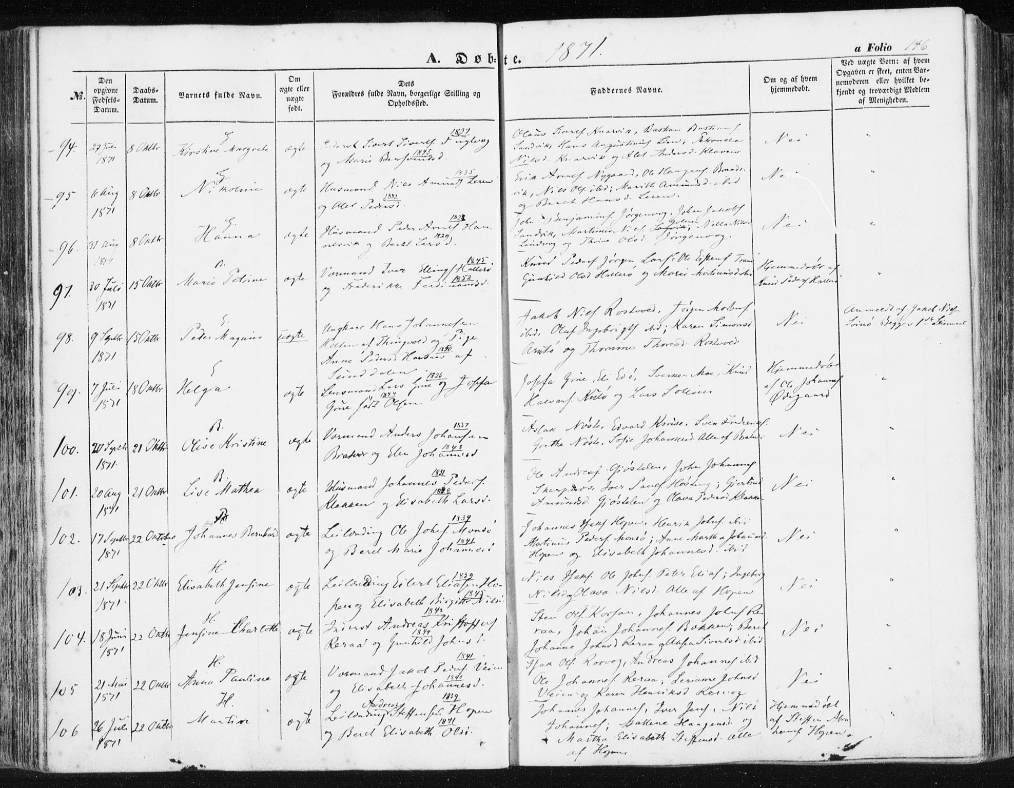 Ministerialprotokoller, klokkerbøker og fødselsregistre - Møre og Romsdal, AV/SAT-A-1454/581/L0937: Parish register (official) no. 581A05, 1853-1872, p. 146