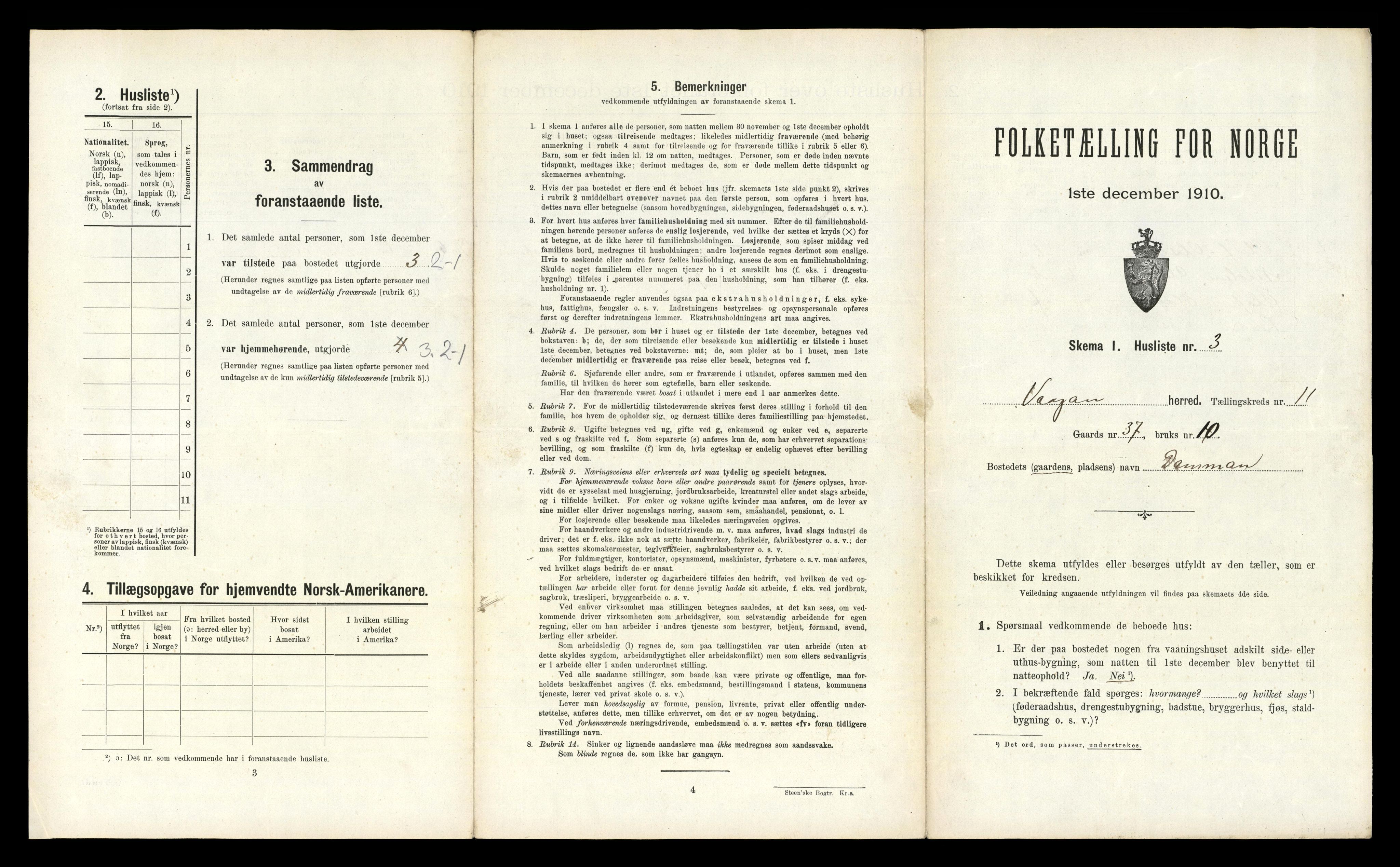 RA, 1910 census for Vågan, 1910, p. 1679