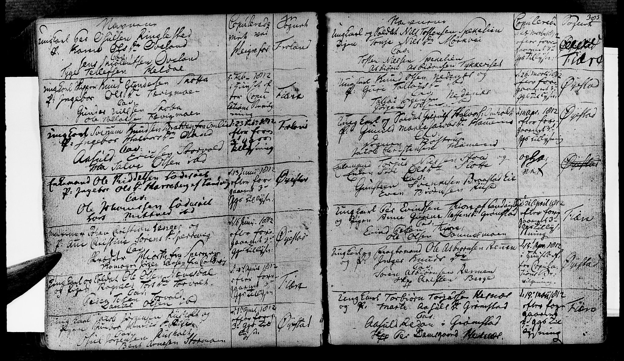 Øyestad sokneprestkontor, AV/SAK-1111-0049/F/Fa/L0011: Parish register (official) no. A 11, 1805-1824, p. 383