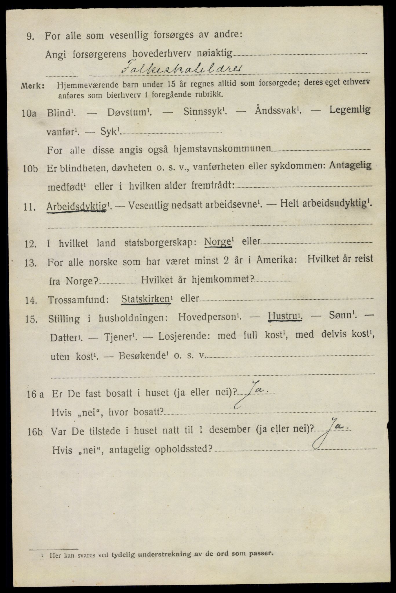 SAO, 1920 census for Degernes, 1920, p. 2333