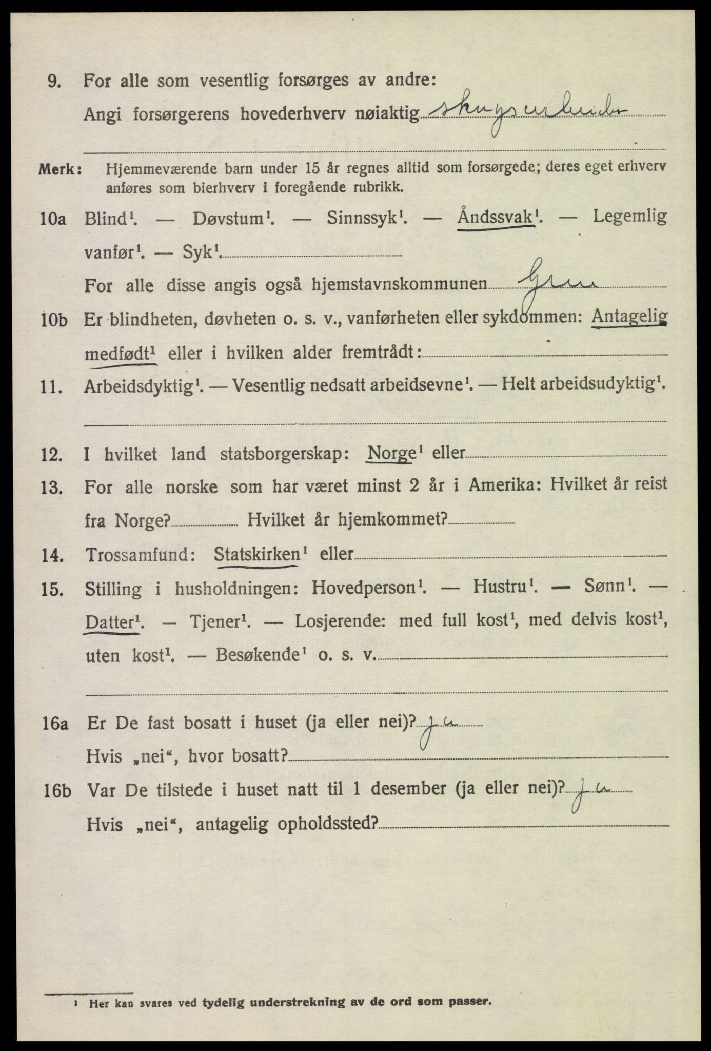 SAH, 1920 census for Grue, 1920, p. 4188