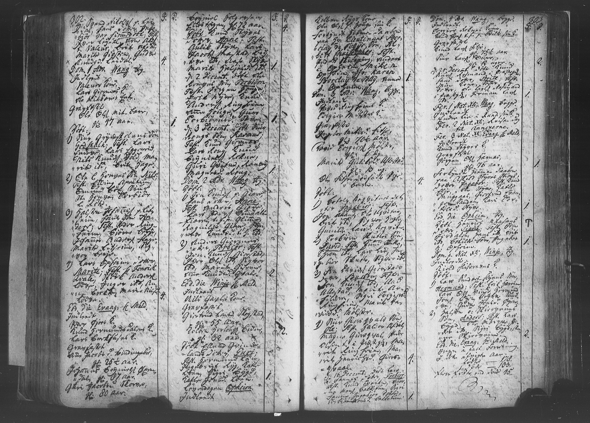 Voss sokneprestembete, AV/SAB-A-79001/H/Haa: Parish register (official) no. A 8, 1752-1780, p. 302-303