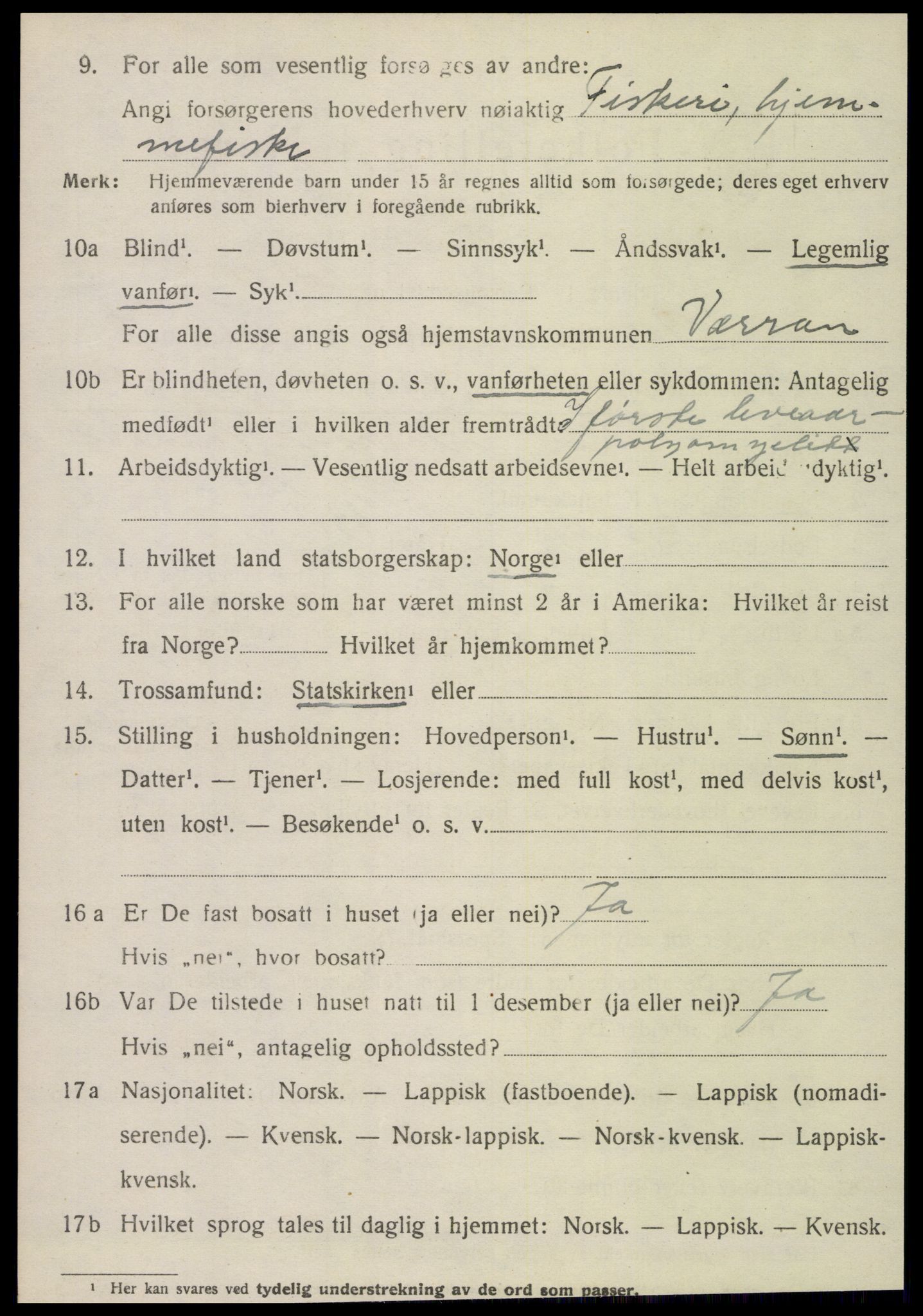 SAT, 1920 census for Verran, 1920, p. 1517