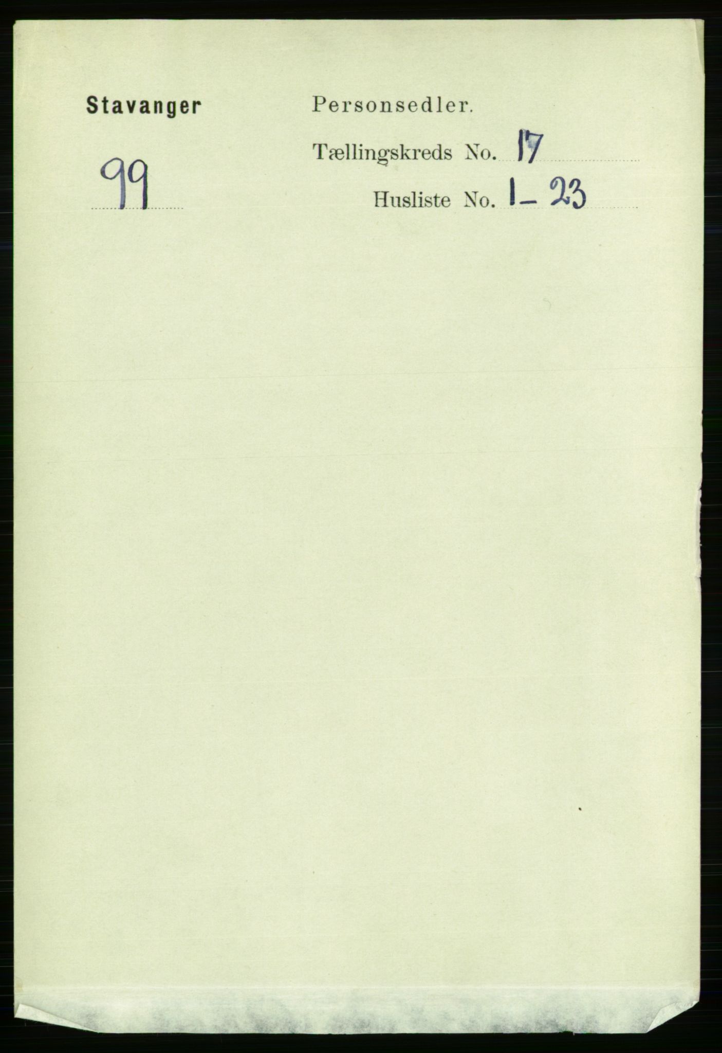 RA, 1891 census for 1103 Stavanger, 1891, p. 19815