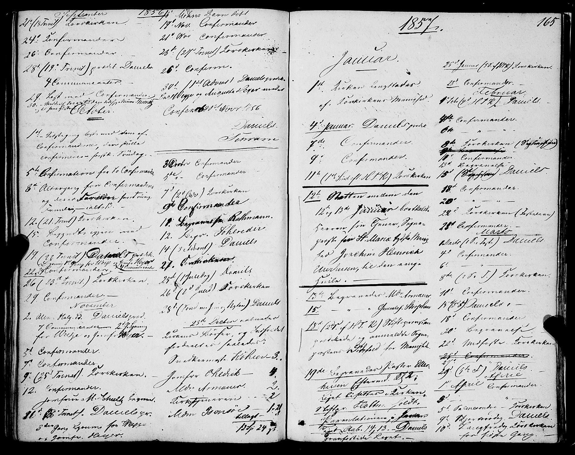 Mariakirken Sokneprestembete, SAB/A-76901/H/Haa/L0006: Parish register (official) no. A 6, 1846-1877, p. 165