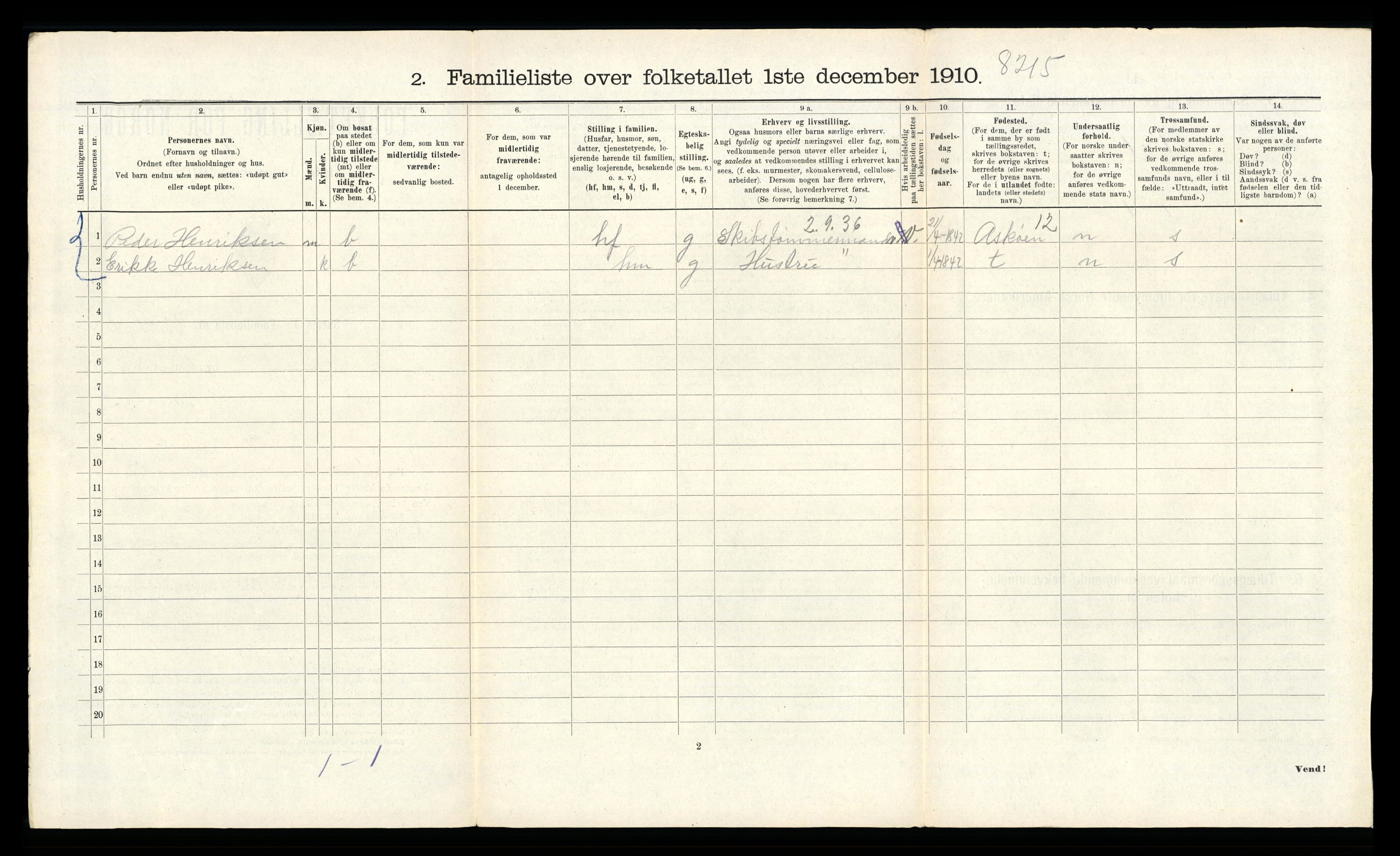 RA, 1910 census for Bergen, 1910, p. 11994