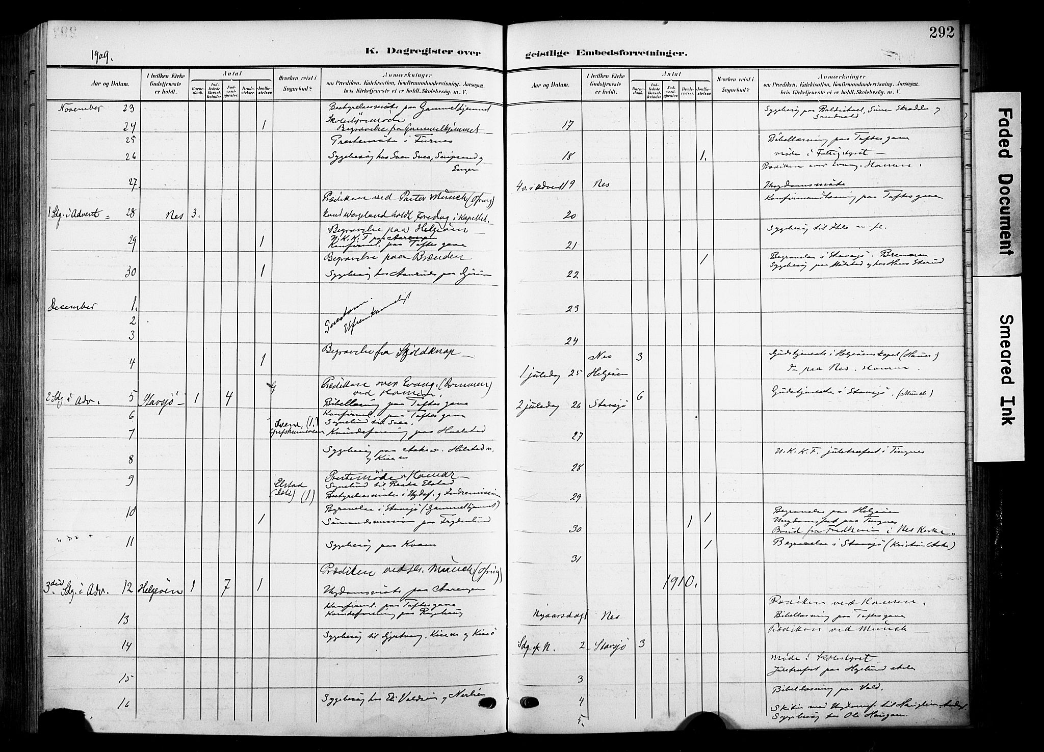 Nes prestekontor, Hedmark, AV/SAH-PREST-020/K/Ka/L0014: Parish register (official) no. 14, 1906-1929, p. 292