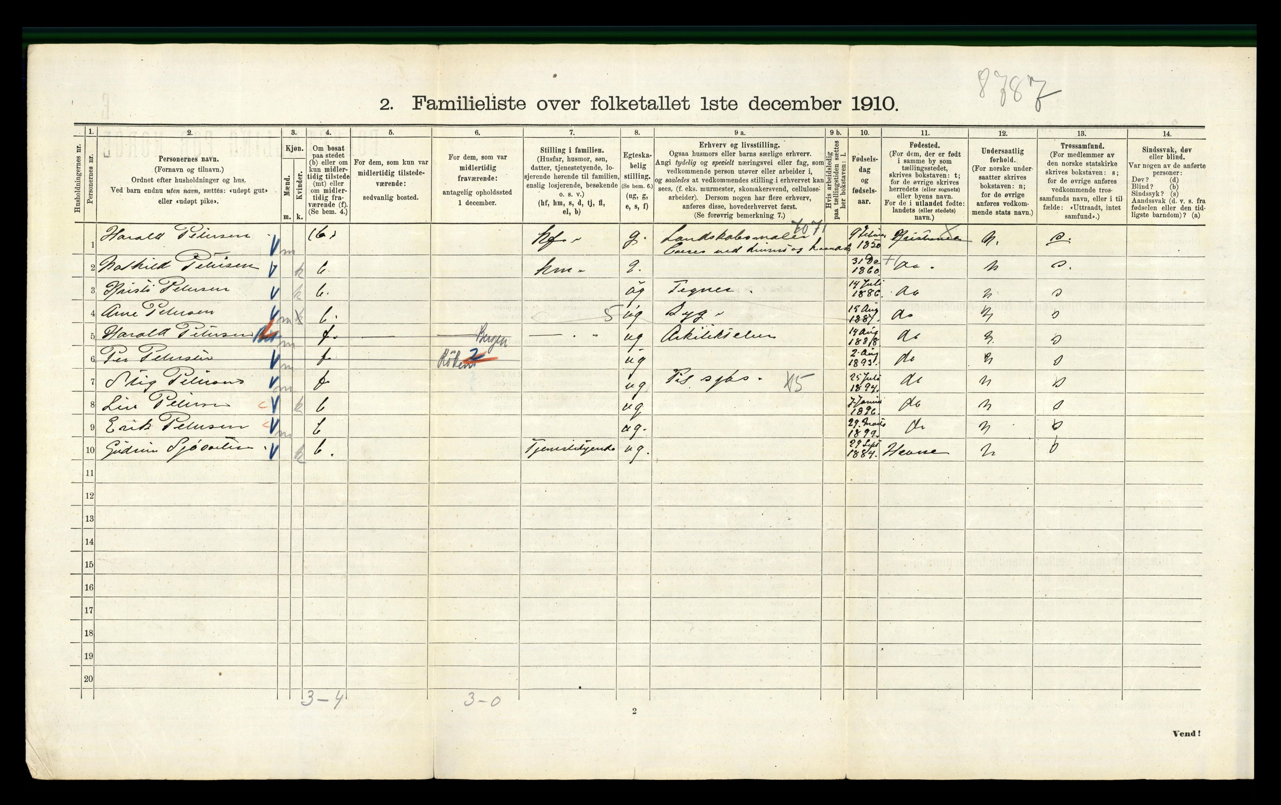 RA, 1910 census for Kristiania, 1910, p. 22608