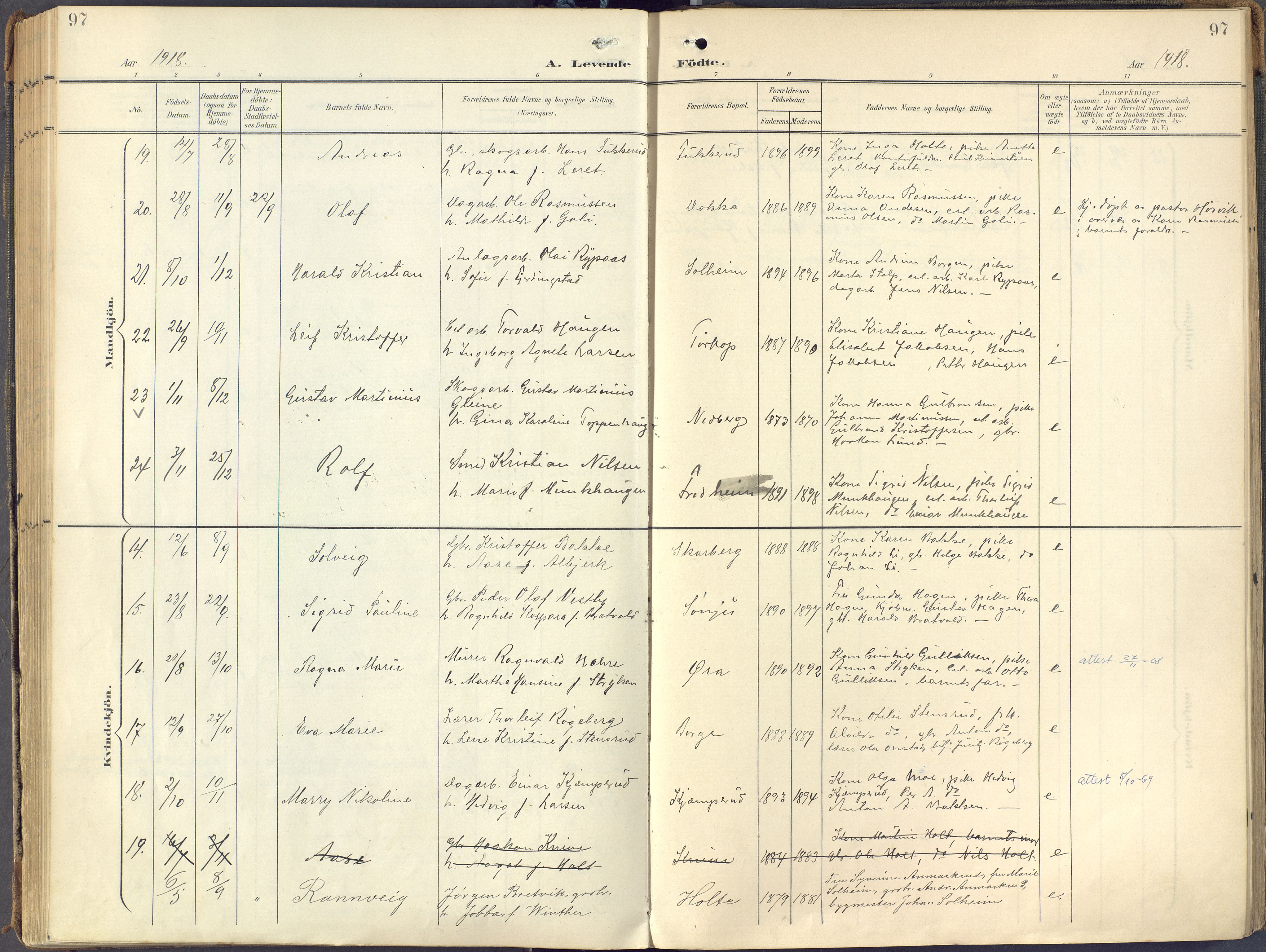 Eiker kirkebøker, AV/SAKO-A-4/F/Fc/L0004: Parish register (official) no. III 4, 1900-1919, p. 97