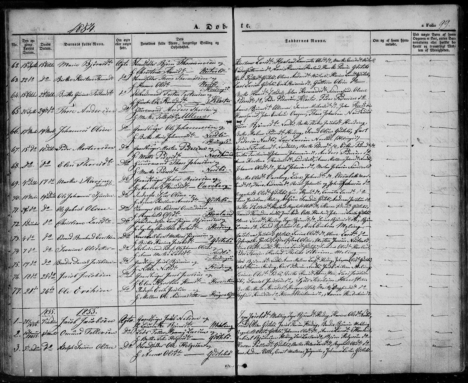 Rennesøy sokneprestkontor, SAST/A -101827/H/Ha/Haa/L0005: Parish register (official) no. A 5, 1838-1859, p. 99
