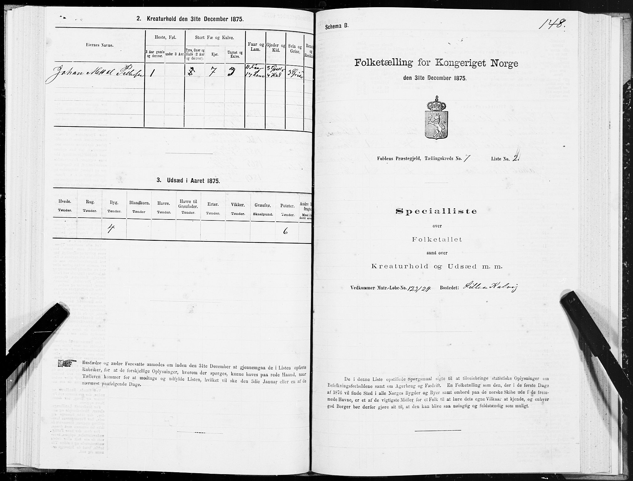 SAT, 1875 census for 1845P Folda, 1875, p. 2148