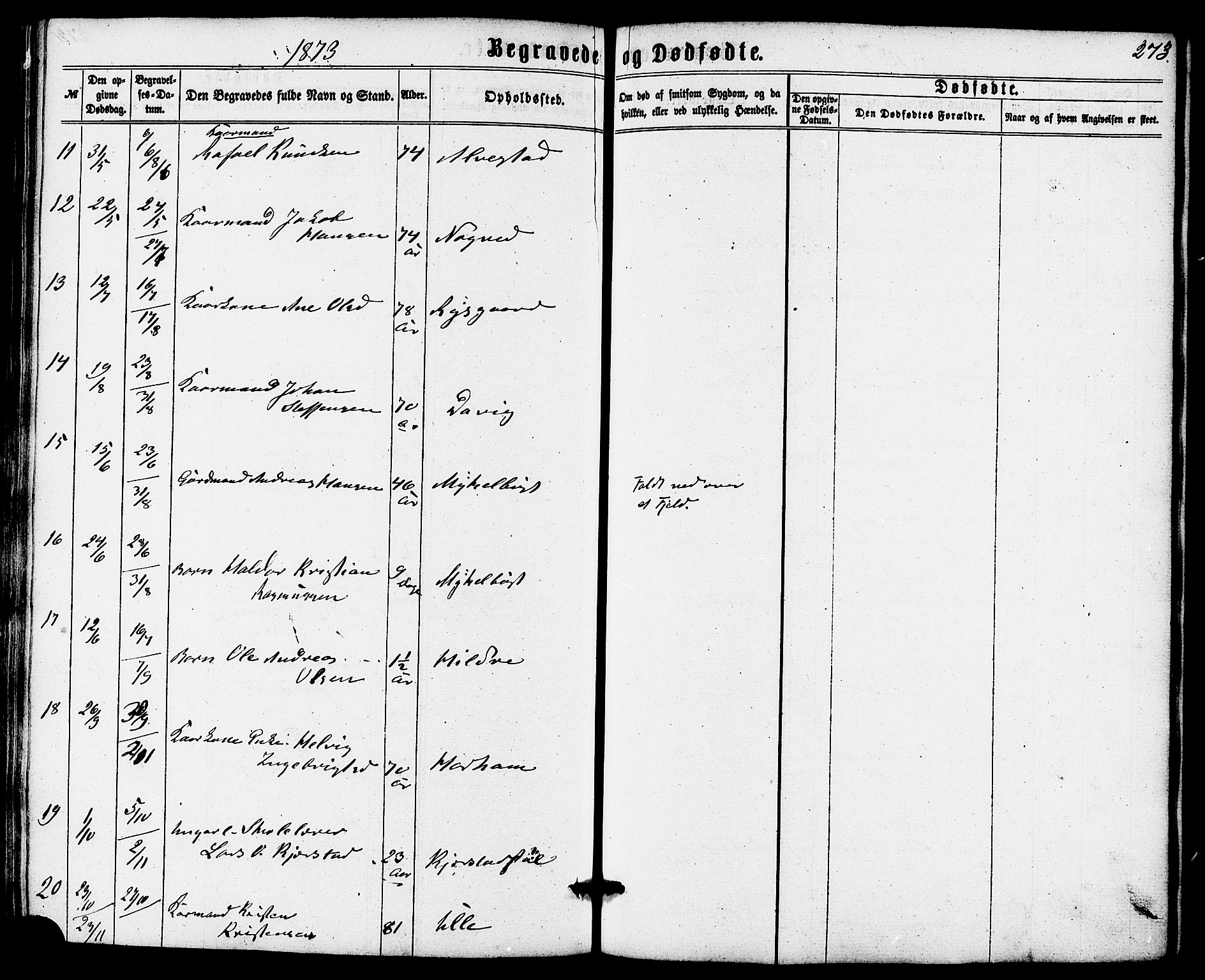 Ministerialprotokoller, klokkerbøker og fødselsregistre - Møre og Romsdal, AV/SAT-A-1454/536/L0498: Parish register (official) no. 536A07, 1862-1875, p. 273