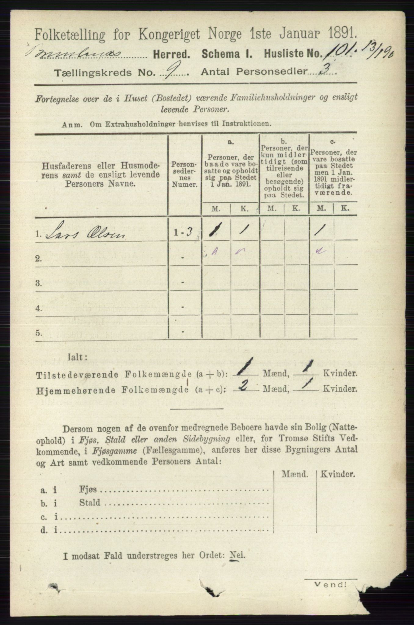 RA, 1891 census for 0726 Brunlanes, 1891, p. 4132