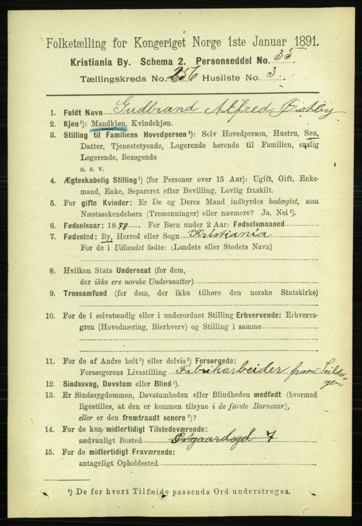 RA, 1891 census for 0301 Kristiania, 1891, p. 155810