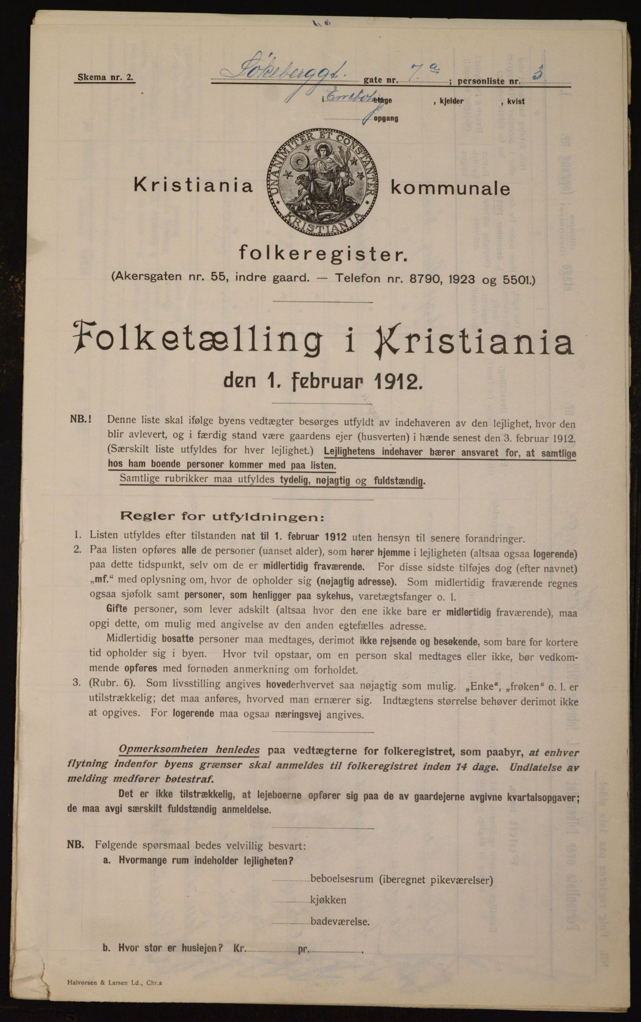 OBA, Municipal Census 1912 for Kristiania, 1912, p. 58976