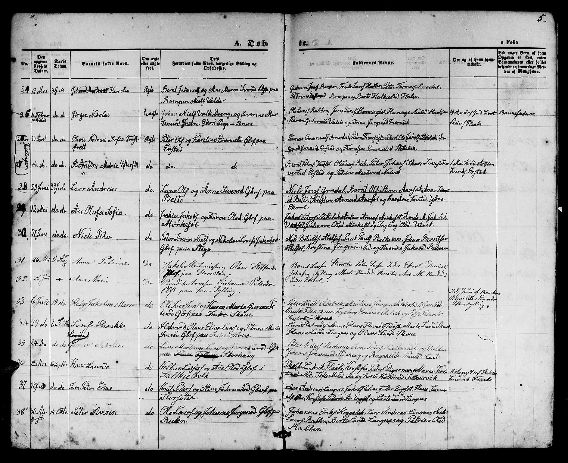 Ministerialprotokoller, klokkerbøker og fødselsregistre - Møre og Romsdal, AV/SAT-A-1454/524/L0364: Parish register (copy) no. 524C05, 1865-1879, p. 5