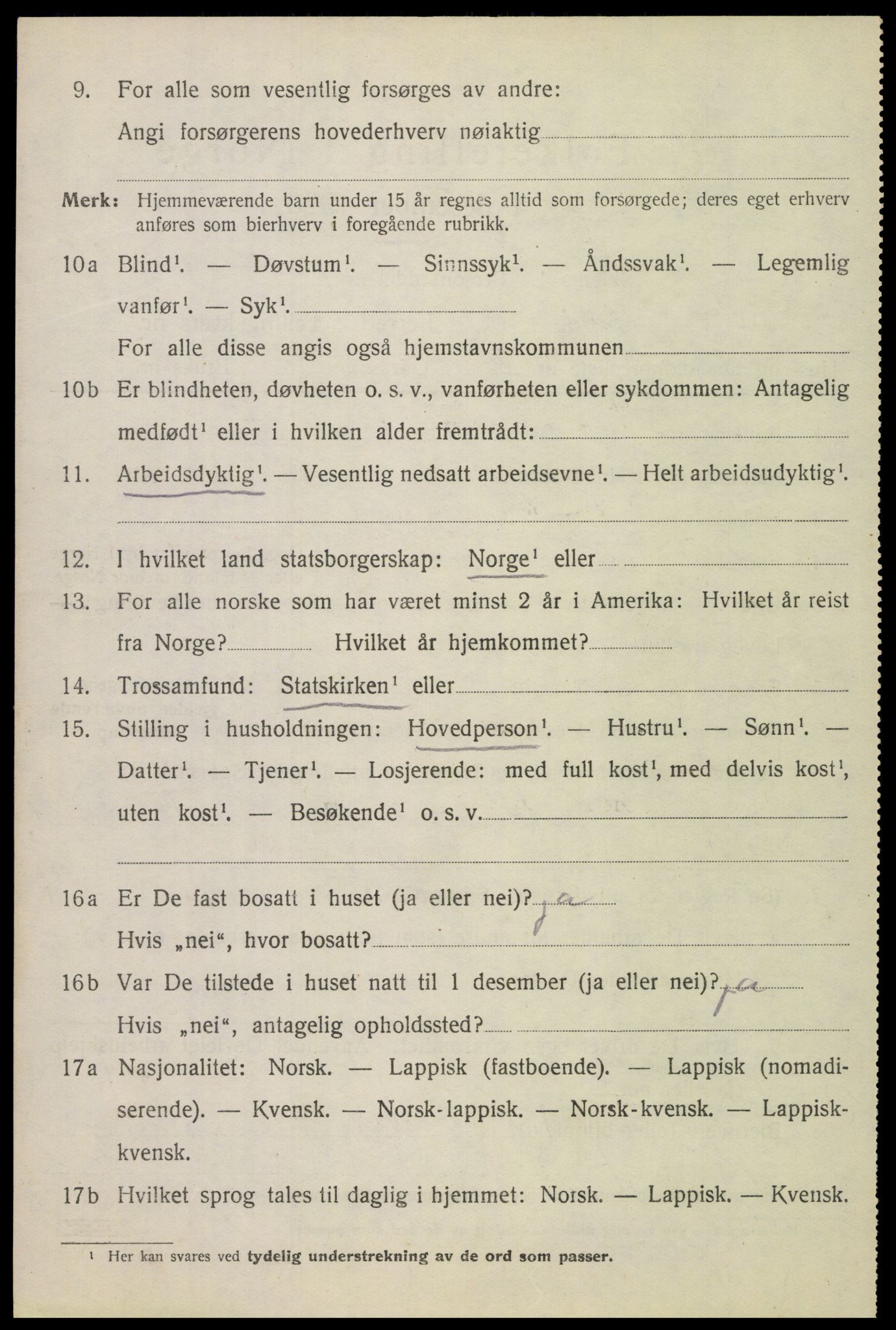 SAT, 1920 census for Skjerstad, 1920, p. 2156