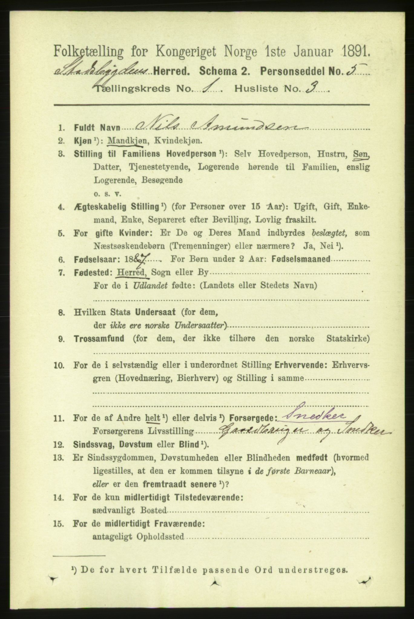 RA, 1891 census for 1625 Stadsbygd, 1891, p. 120