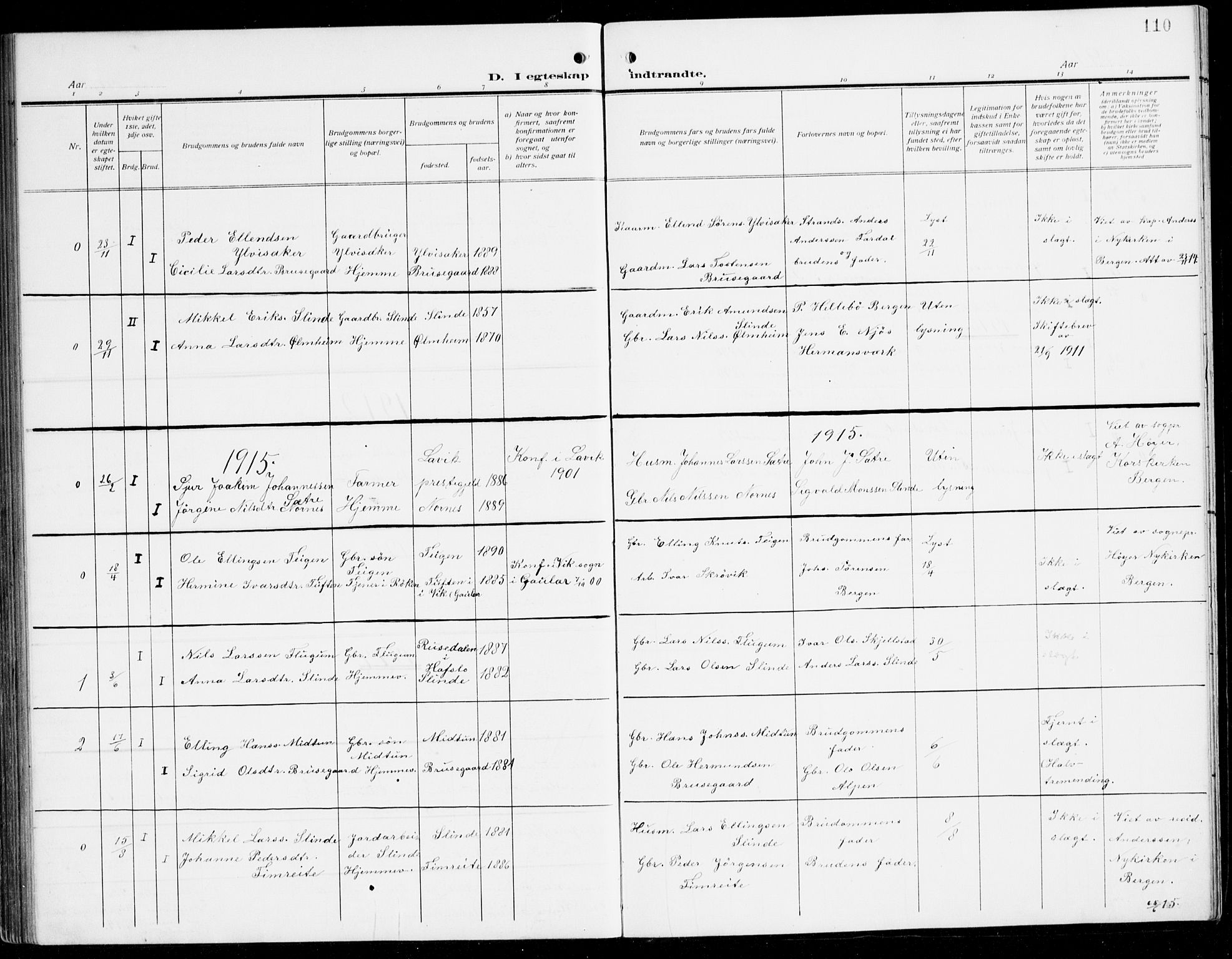 Sogndal sokneprestembete, SAB/A-81301/H/Hab/Habc/L0003: Parish register (copy) no. C 3, 1911-1942, p. 110