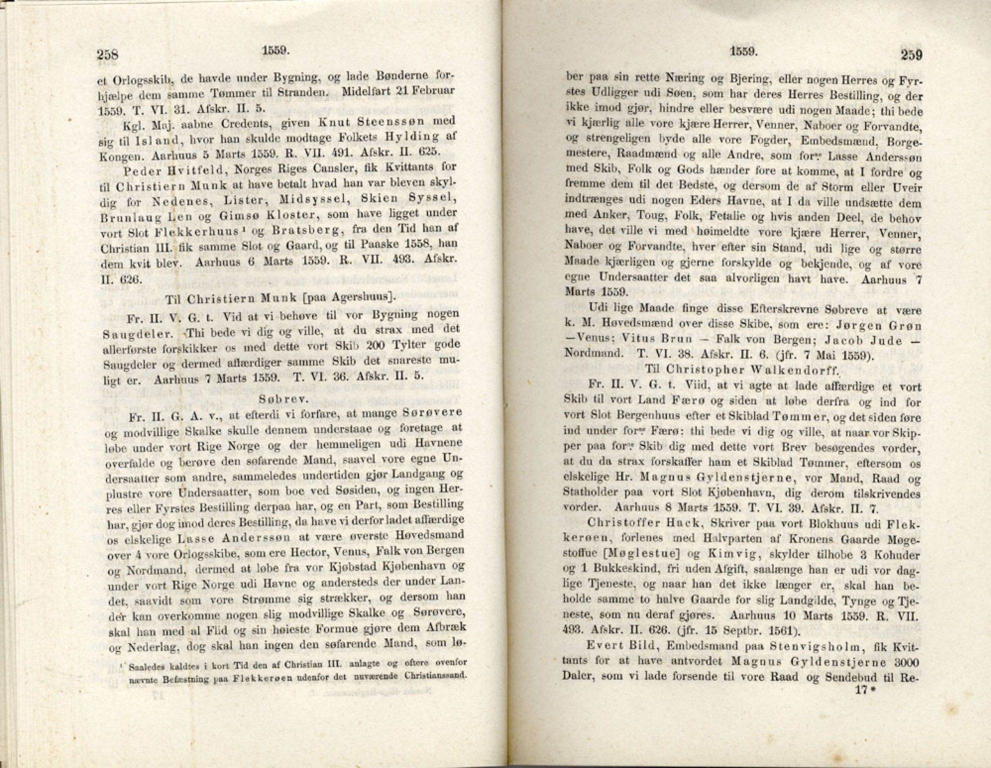 Publikasjoner utgitt av Det Norske Historiske Kildeskriftfond, PUBL/-/-/-: Norske Rigs-Registranter, bind 1, 1523-1571, p. 258-259