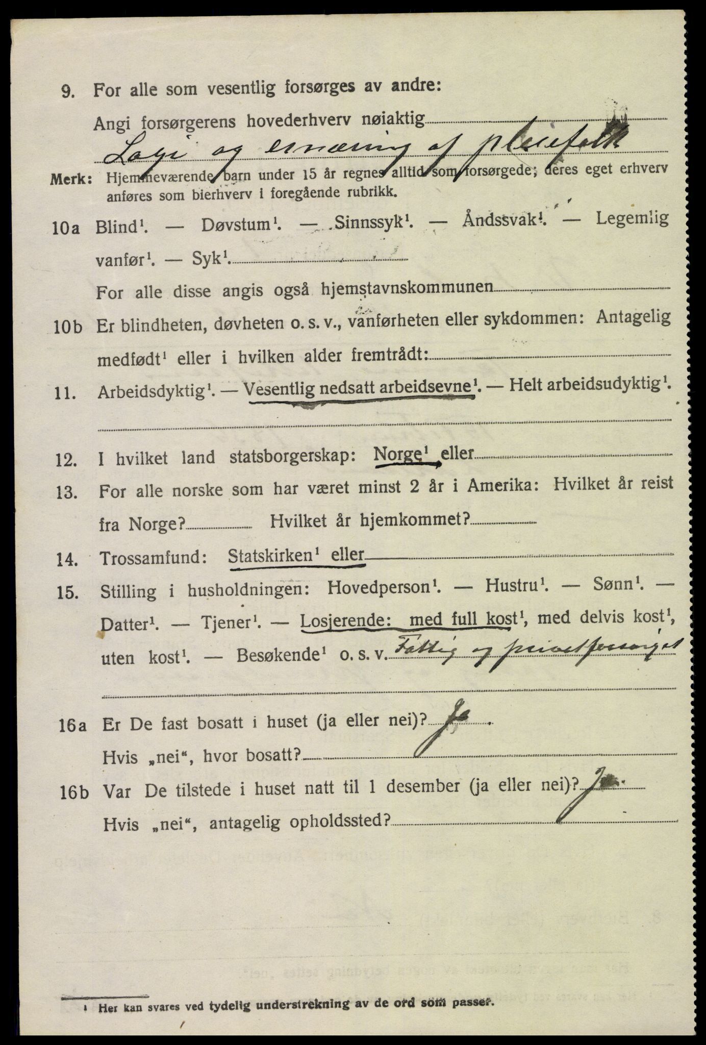 SAK, 1920 census for Vestre Moland, 1920, p. 1408