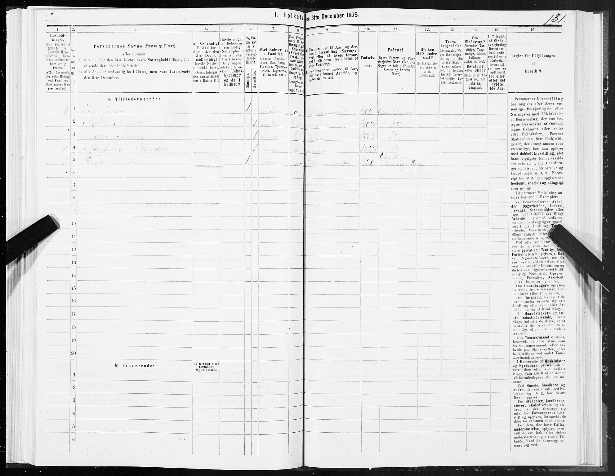 SAT, 1875 census for 1632P Bjørnør, 1875, p. 2131