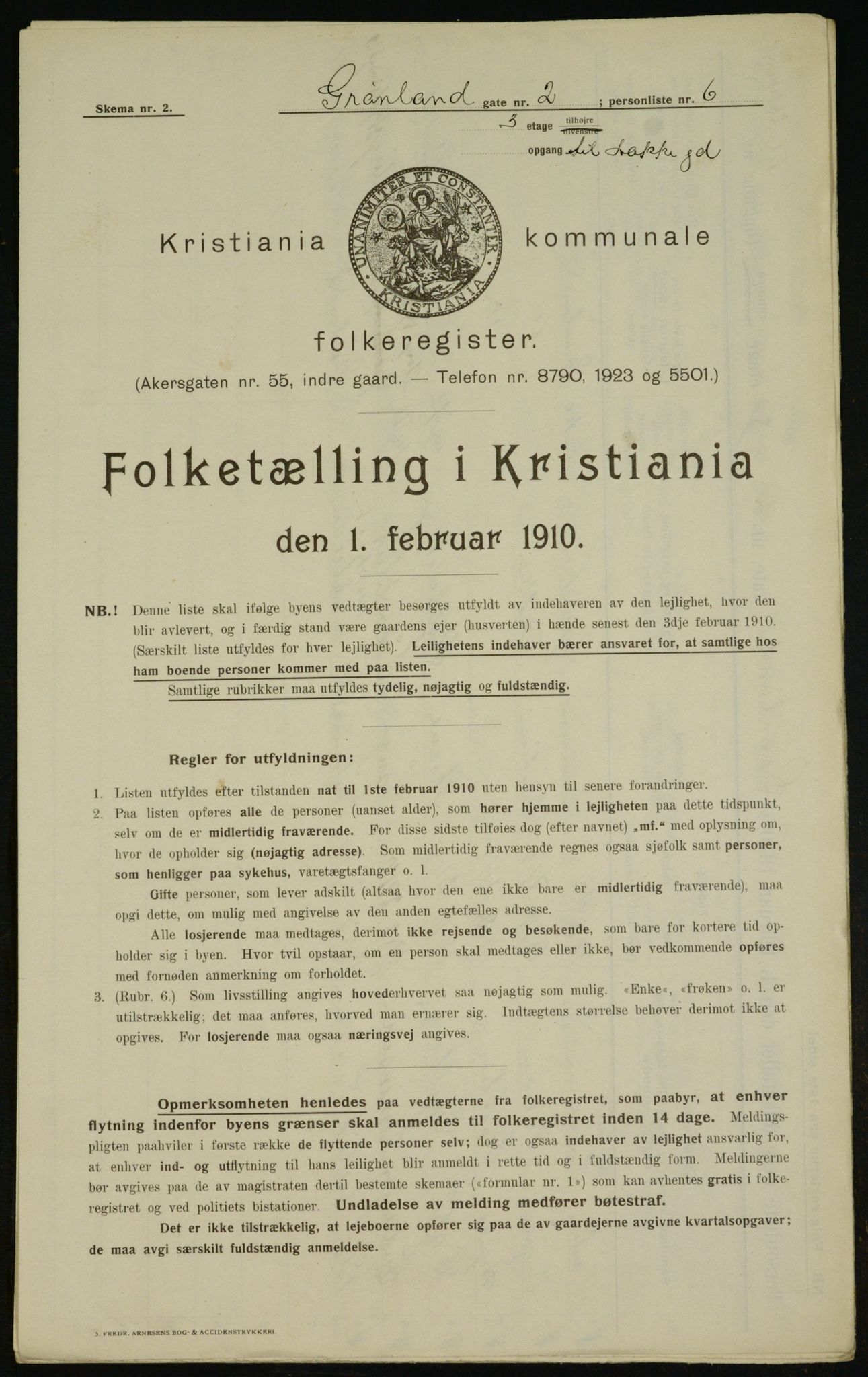 OBA, Municipal Census 1910 for Kristiania, 1910, p. 29868