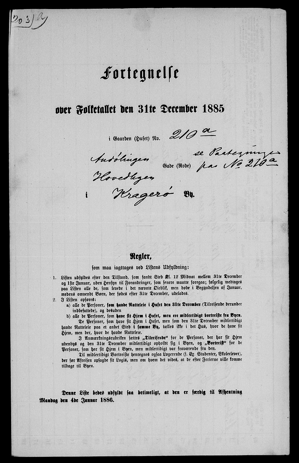 SAKO, 1885 census for 0801 Kragerø, 1885, p. 1433