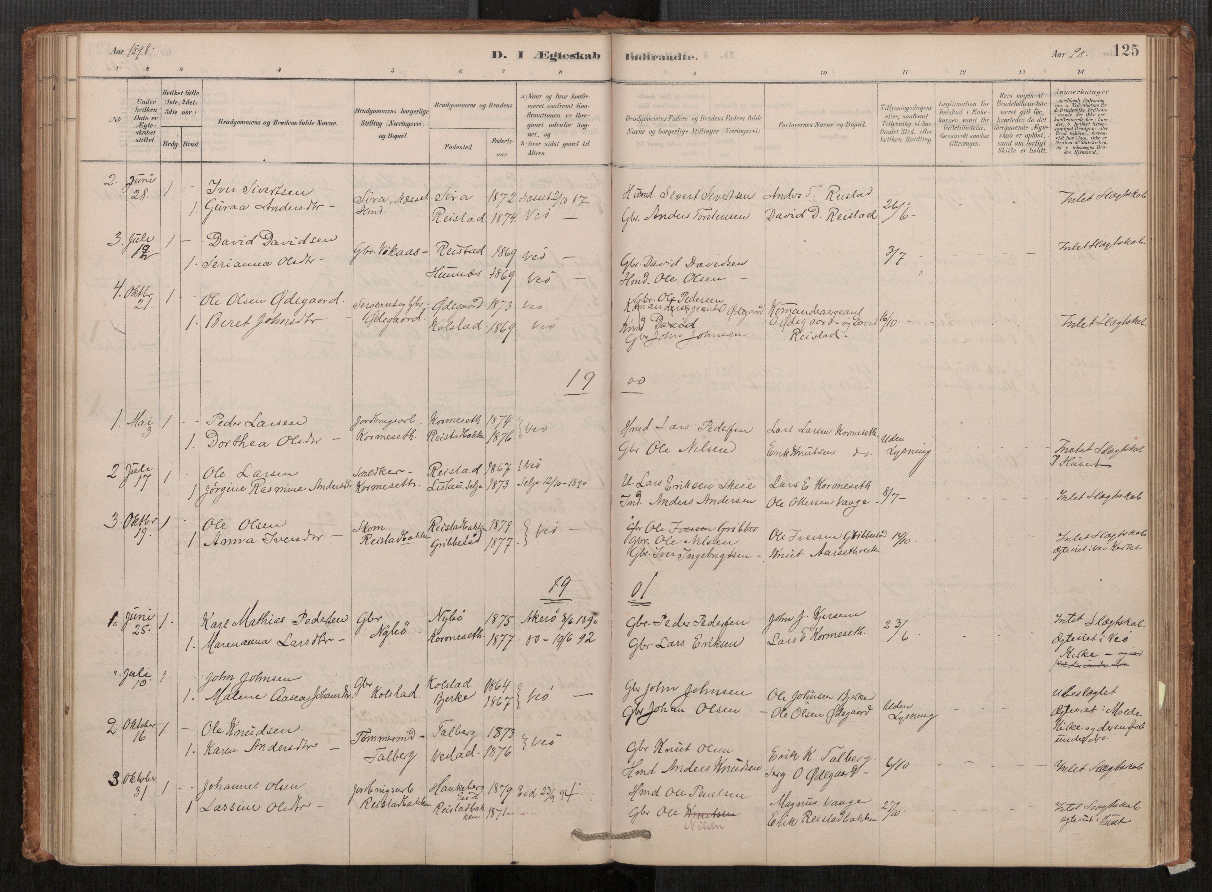 Ministerialprotokoller, klokkerbøker og fødselsregistre - Møre og Romsdal, SAT/A-1454/550/L0621: Parish register (official) no. 550A01, 1878-1915, p. 125