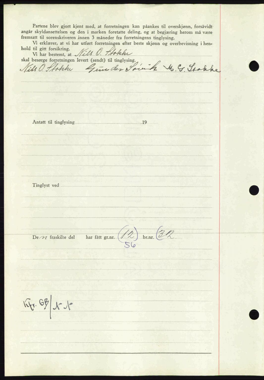 Nordmøre sorenskriveri, AV/SAT-A-4132/1/2/2Ca: Mortgage book no. A91, 1941-1942, Diary no: : 2193/1941