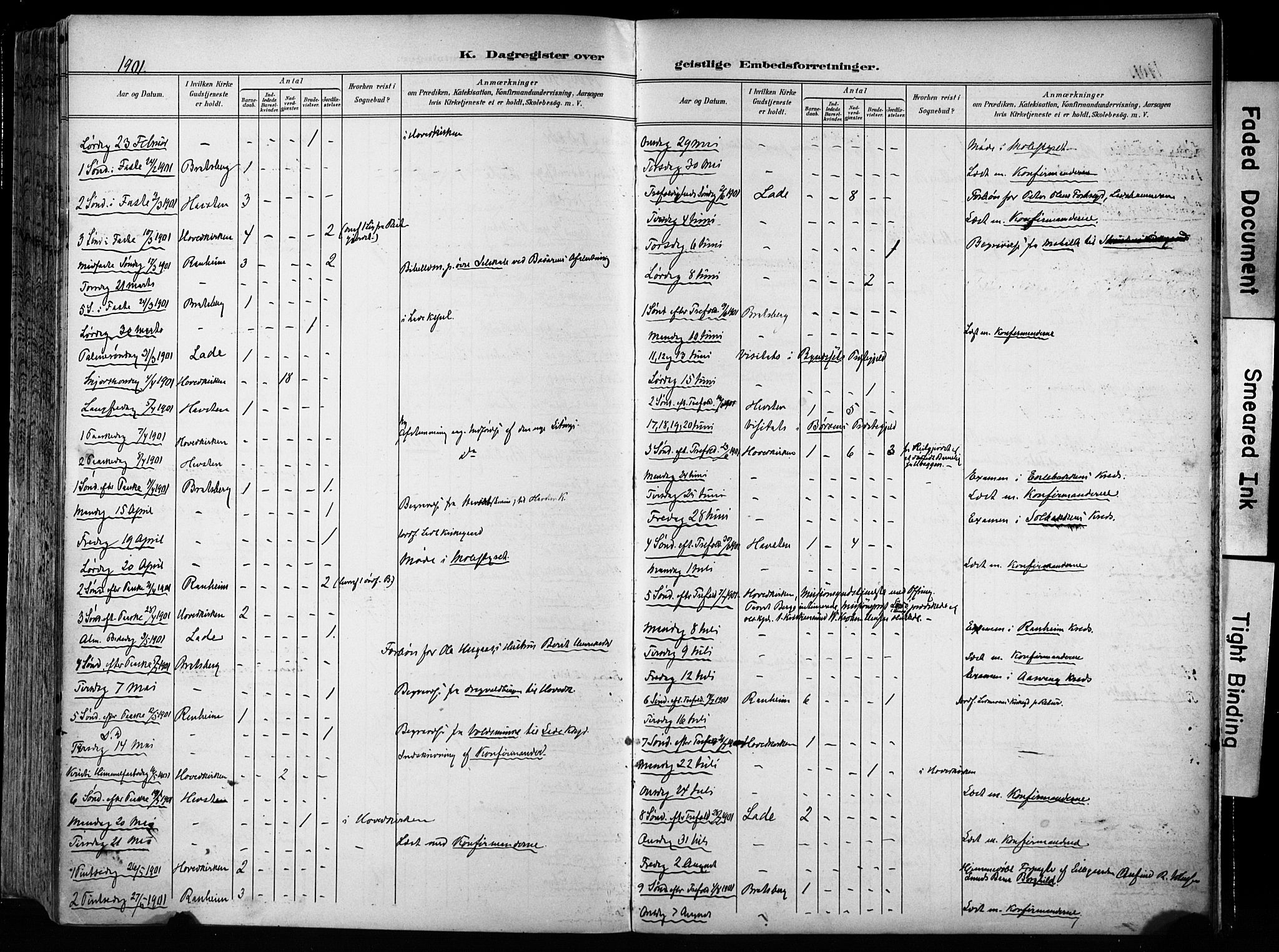 Ministerialprotokoller, klokkerbøker og fødselsregistre - Sør-Trøndelag, AV/SAT-A-1456/606/L0301: Parish register (official) no. 606A16, 1894-1907