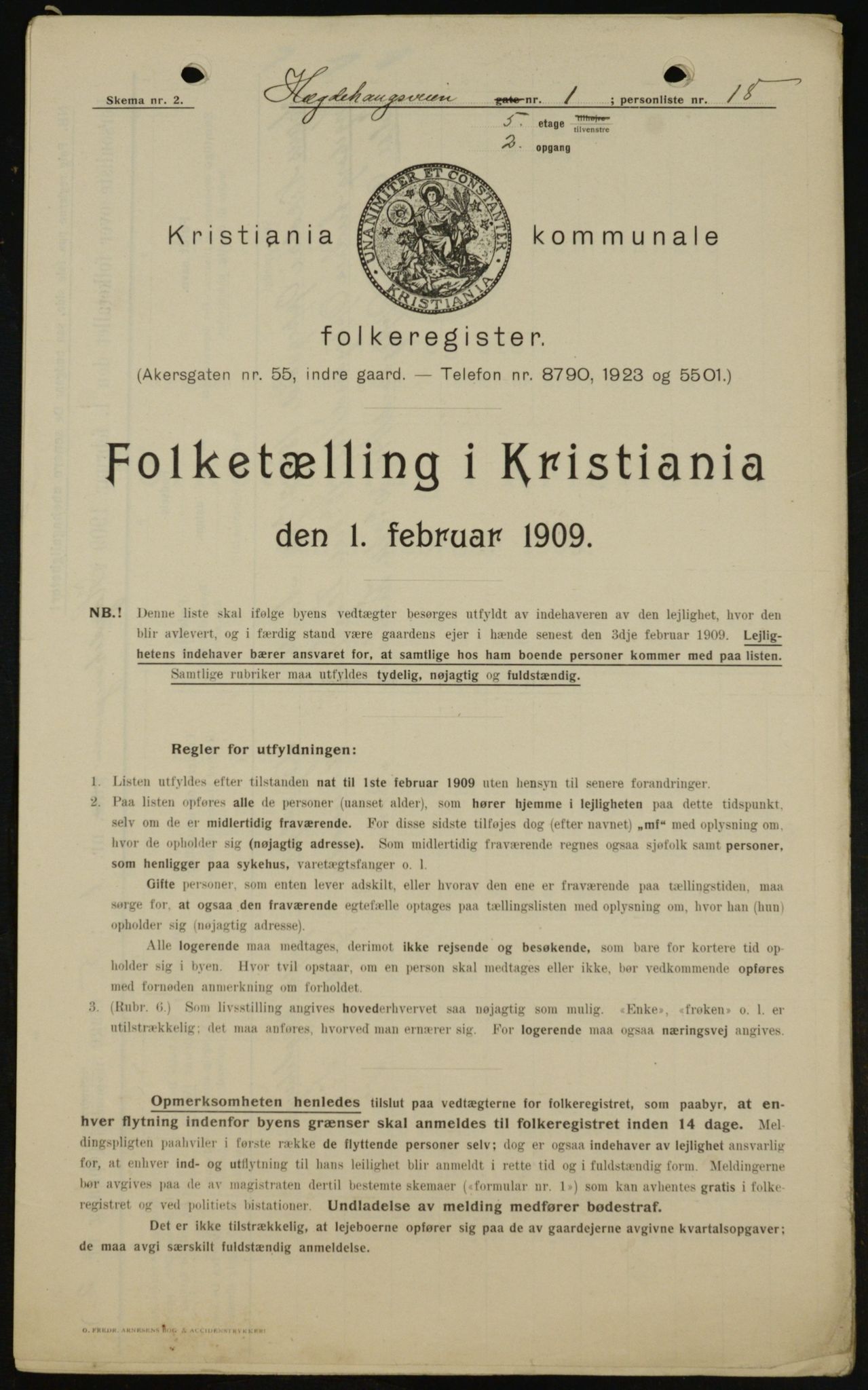 OBA, Municipal Census 1909 for Kristiania, 1909, p. 32562