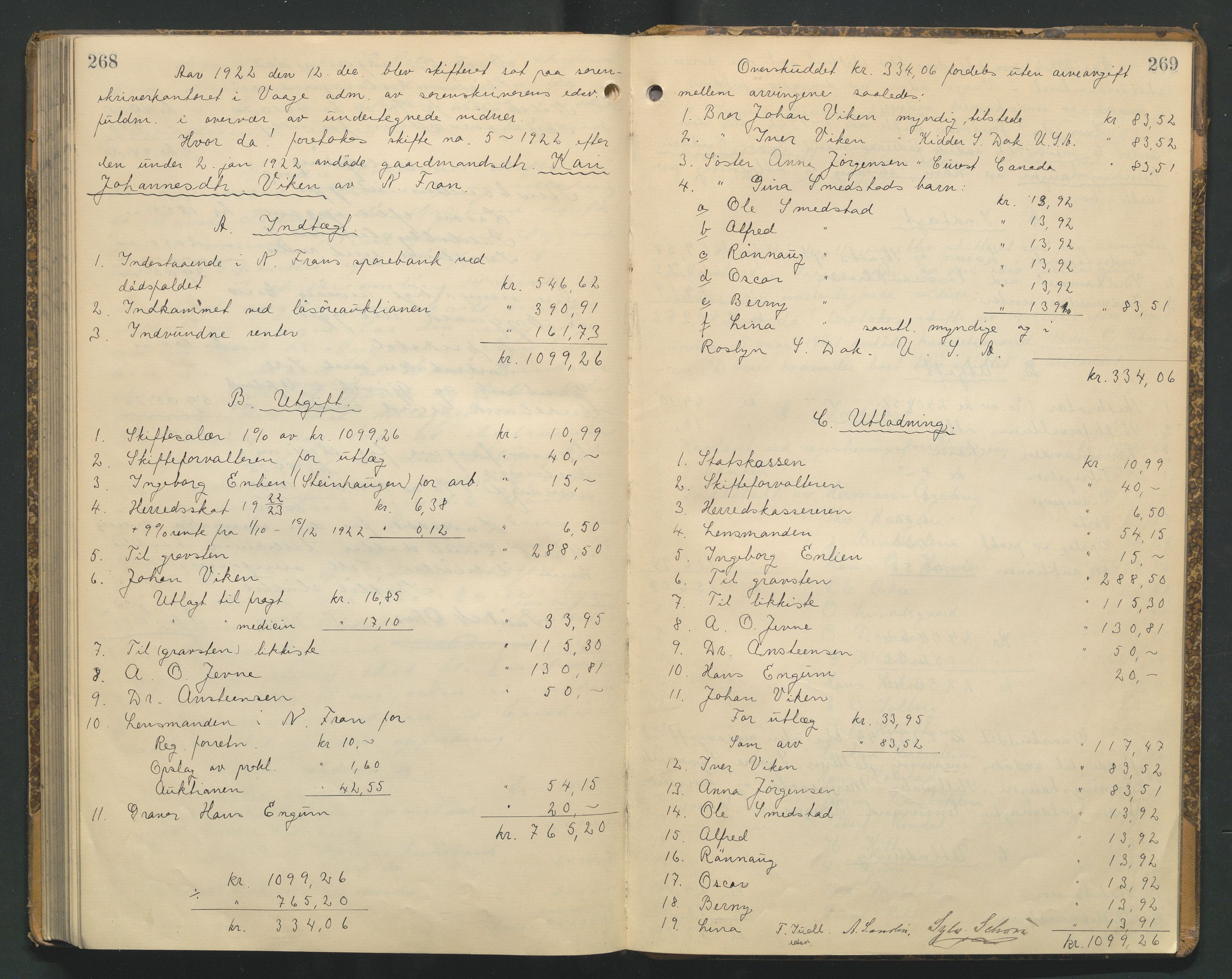 Nord-Gudbrandsdal tingrett, AV/SAH-TING-002/J/Jd/L0005: Skifteutlodningsprotokoll, 1916-1923, p. 268-269