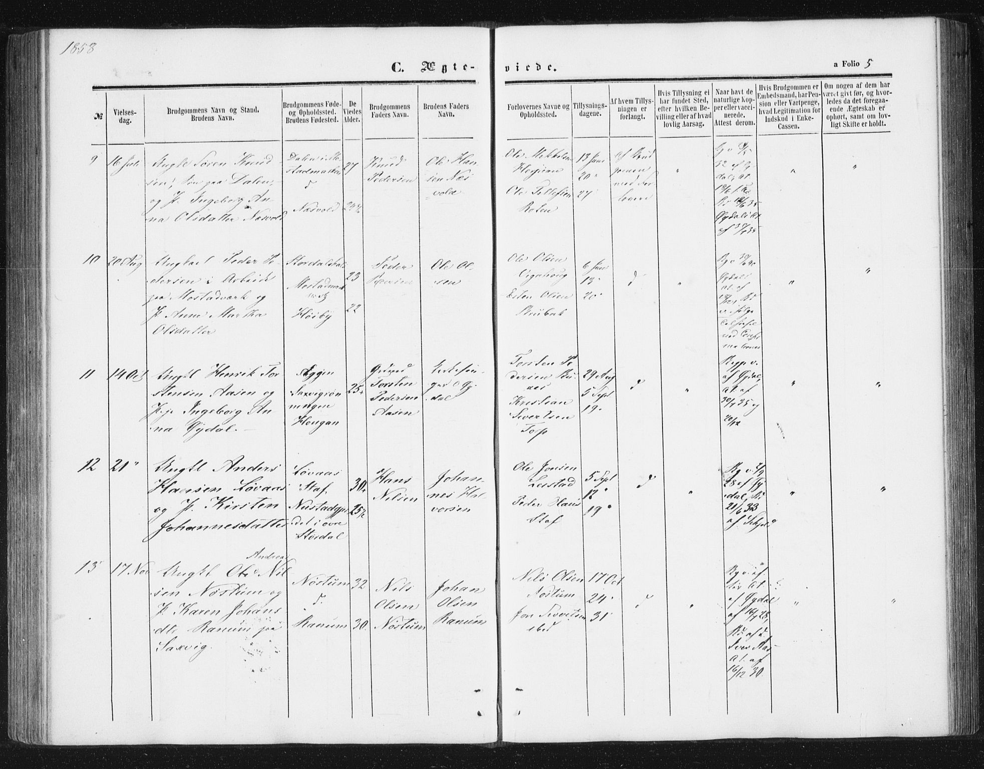 Ministerialprotokoller, klokkerbøker og fødselsregistre - Sør-Trøndelag, SAT/A-1456/616/L0408: Parish register (official) no. 616A05, 1857-1865, p. 5