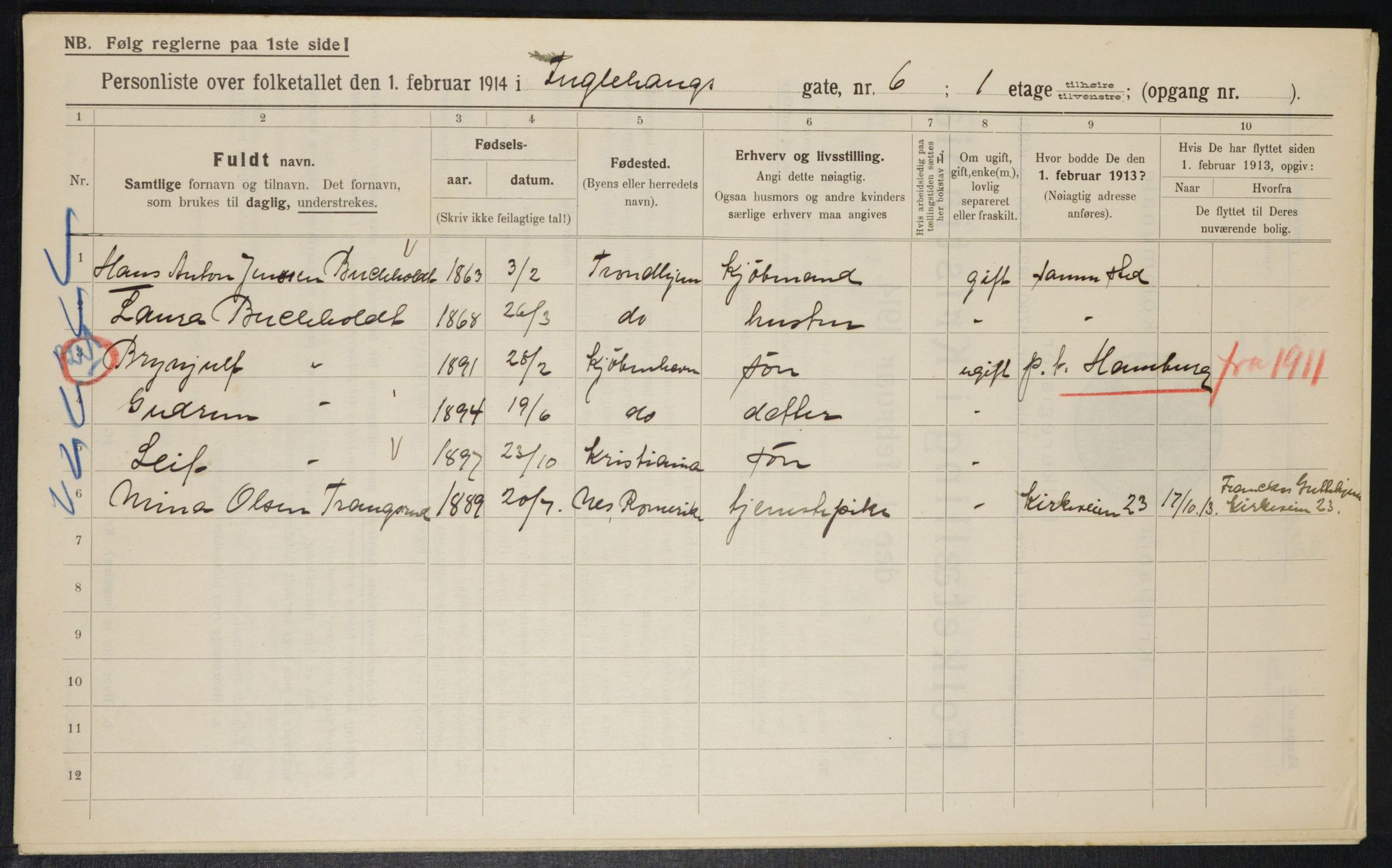 OBA, Municipal Census 1914 for Kristiania, 1914, p. 28563