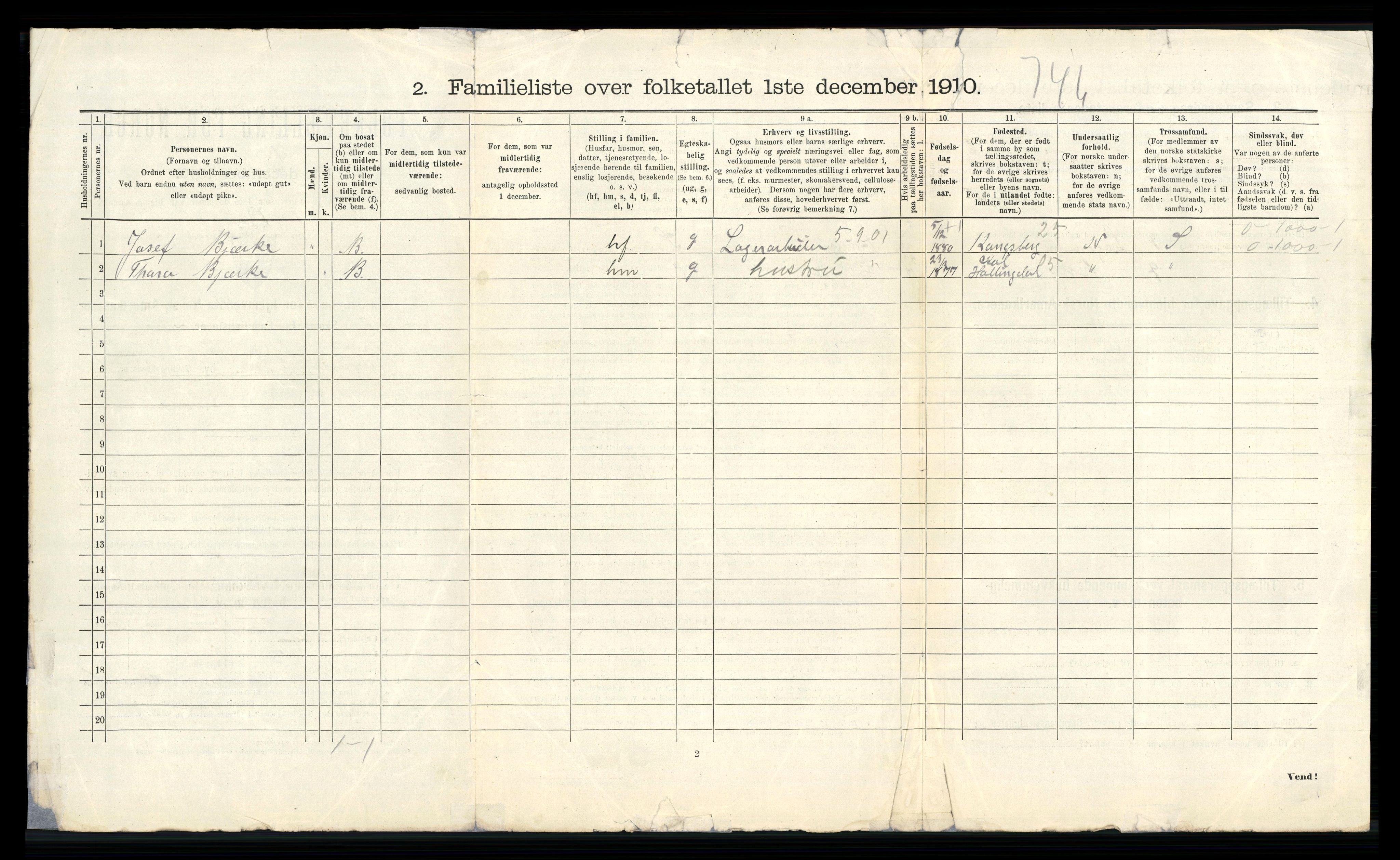 RA, 1910 census for Drammen, 1910, p. 12365