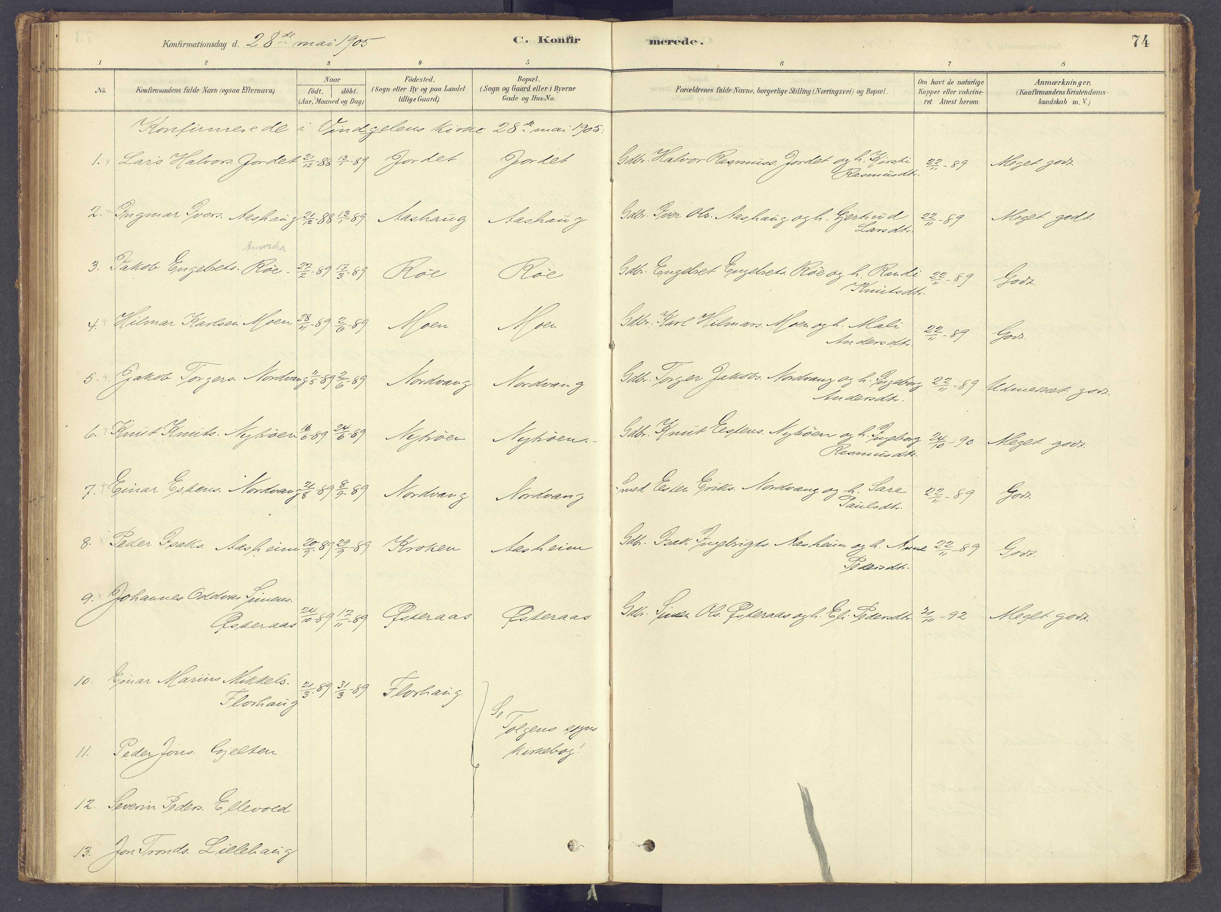 Tolga prestekontor, AV/SAH-PREST-062/K/L0012: Parish register (official) no. 12, 1877-1925, p. 74