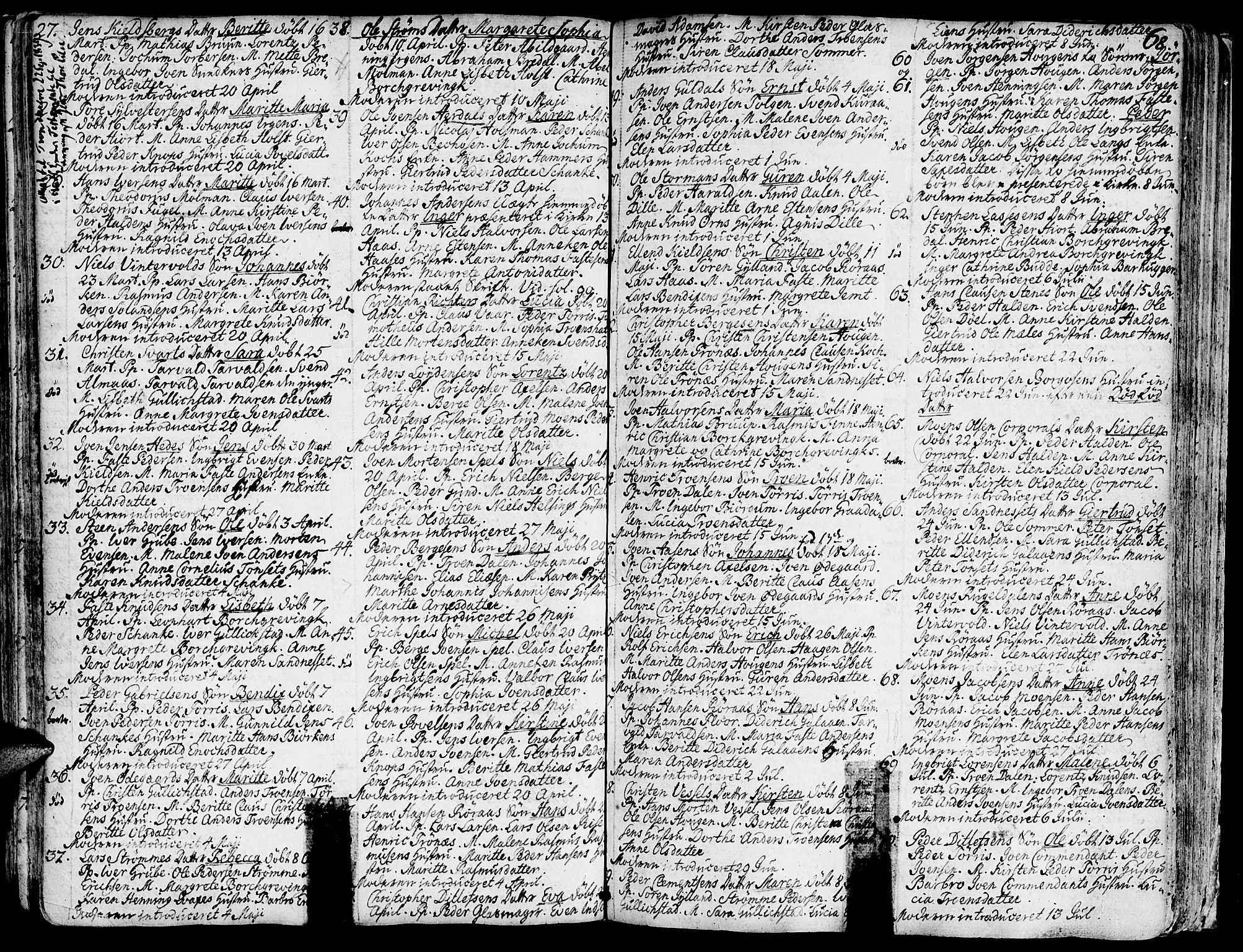 Ministerialprotokoller, klokkerbøker og fødselsregistre - Sør-Trøndelag, SAT/A-1456/681/L0925: Parish register (official) no. 681A03, 1727-1766, p. 68
