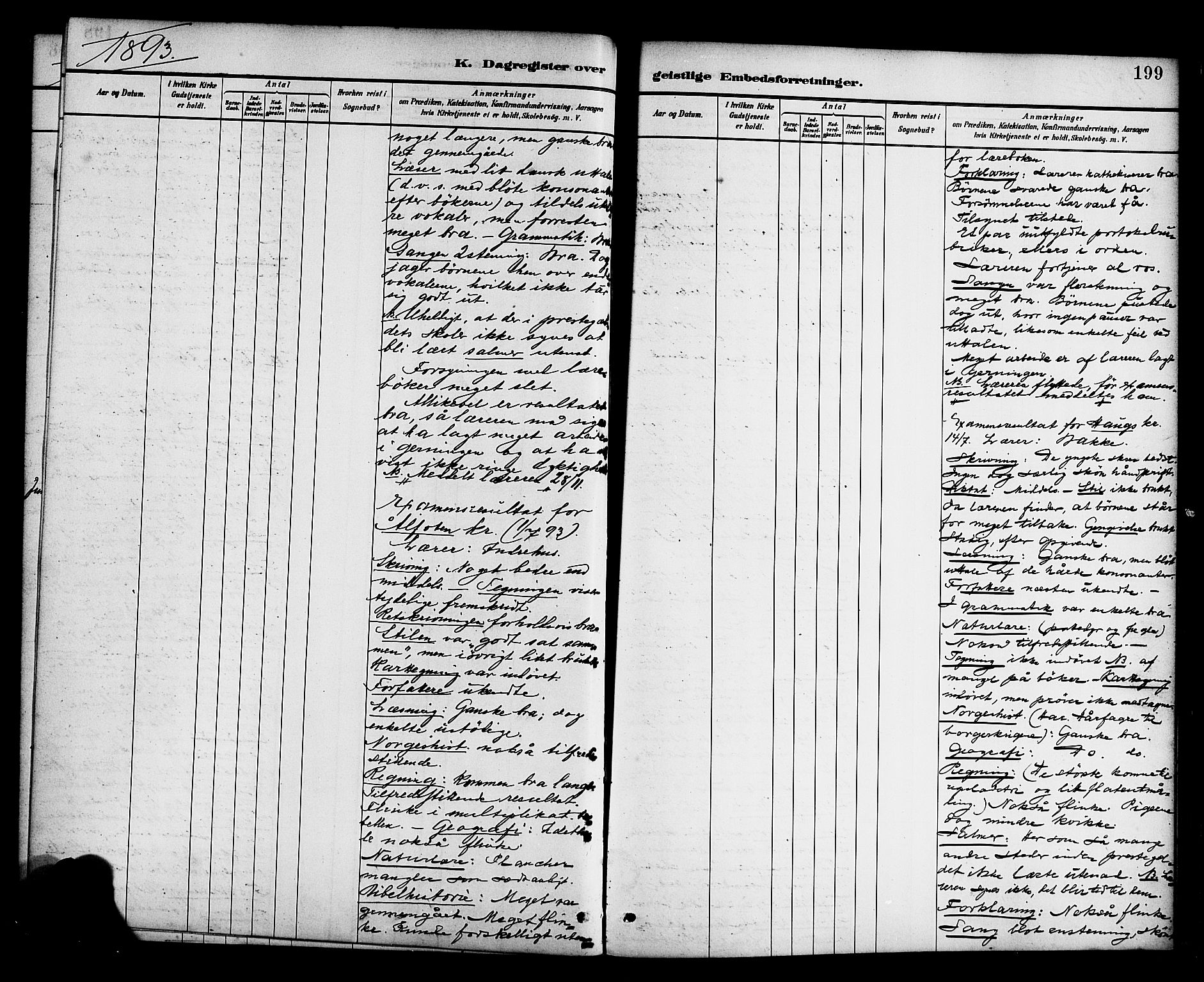 Davik sokneprestembete, AV/SAB-A-79701/H/Haa/Haab/L0001: Parish register (official) no. B 1, 1882-1900, p. 199