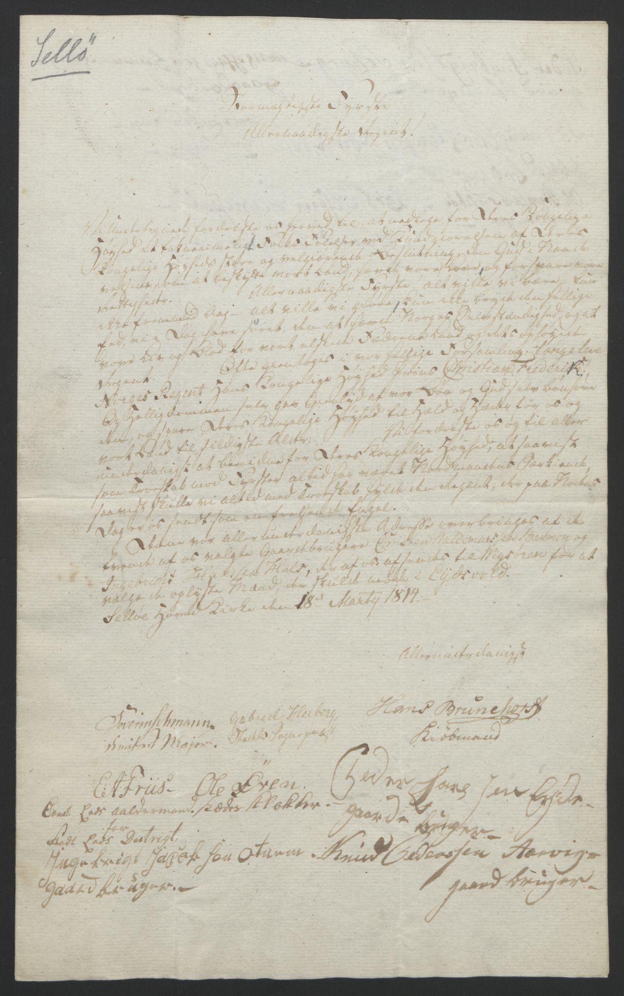 Statsrådssekretariatet, RA/S-1001/D/Db/L0008: Fullmakter for Eidsvollsrepresentantene i 1814. , 1814, p. 342