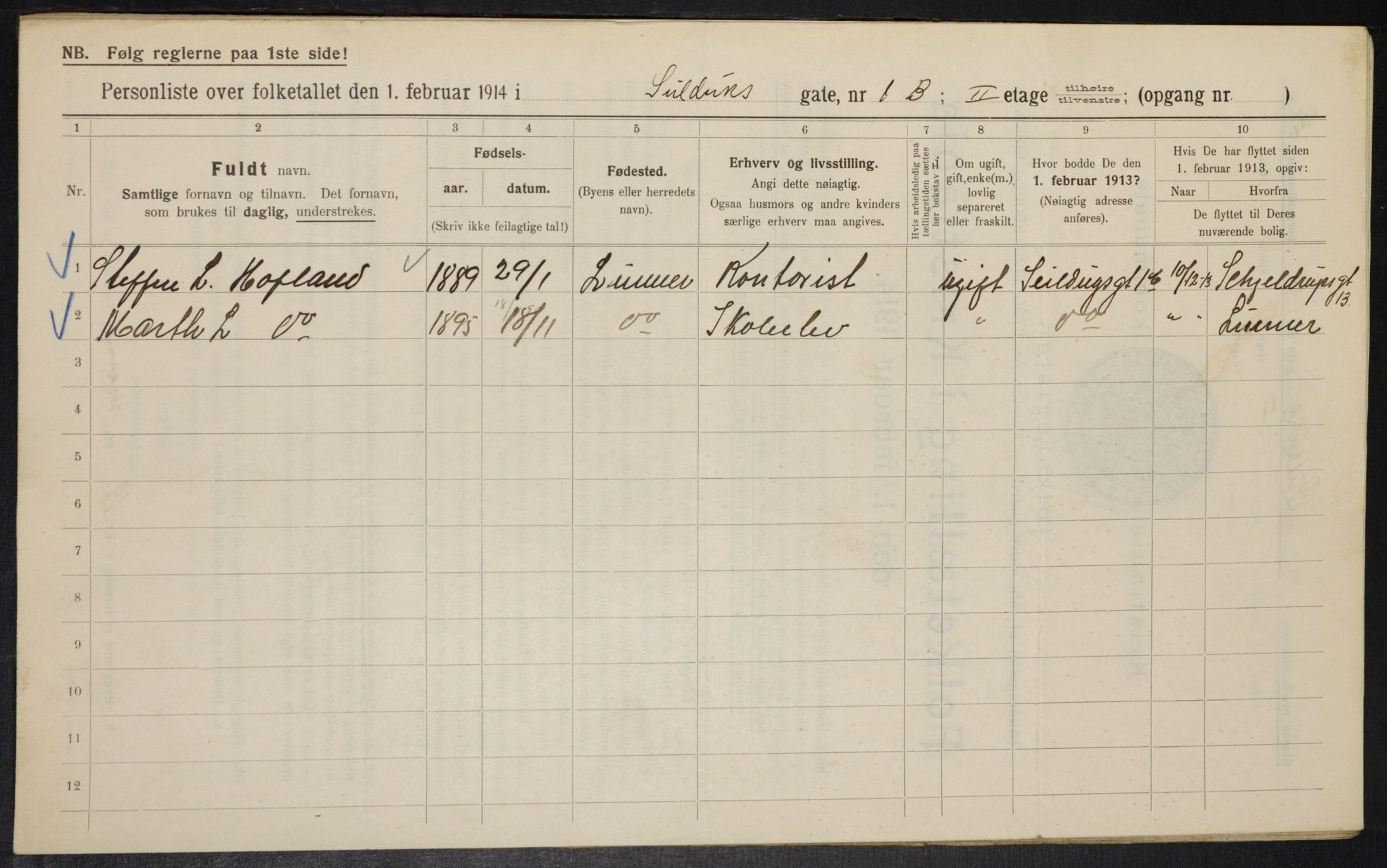 OBA, Municipal Census 1914 for Kristiania, 1914, p. 93634