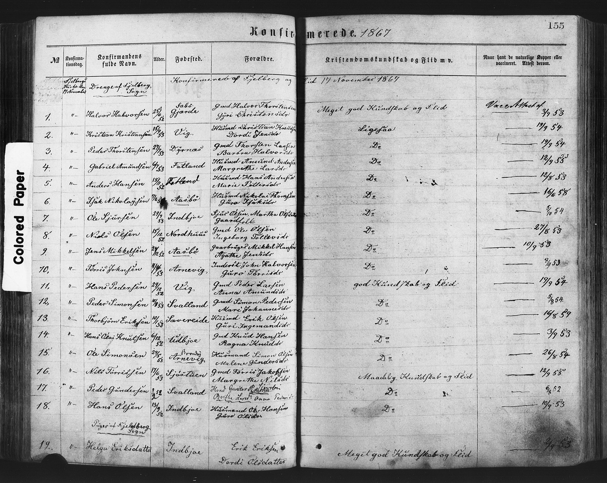 Fjelberg sokneprestembete, AV/SAB-A-75201/H/Haa: Parish register (official) no. A 8, 1866-1879, p. 155