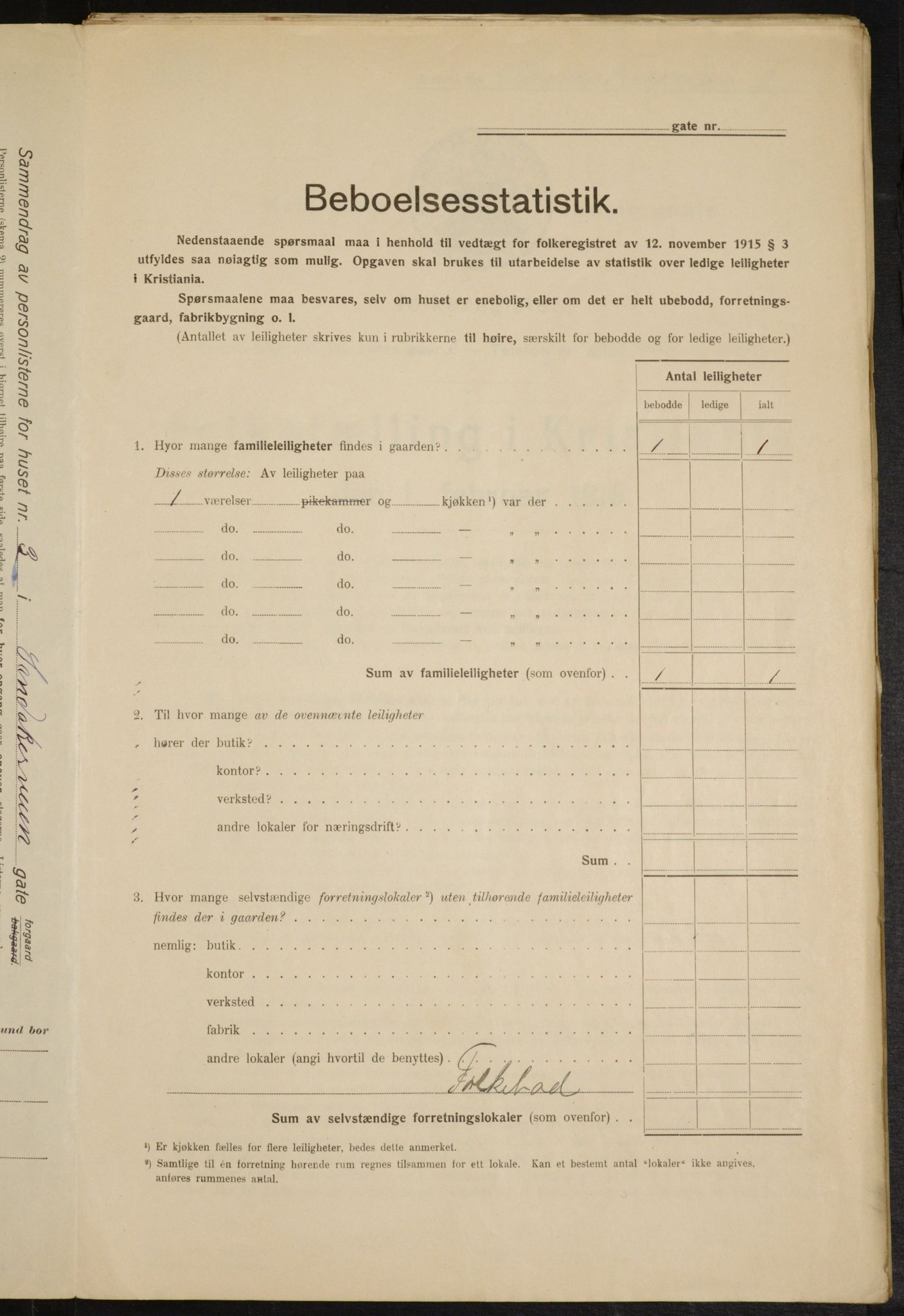 OBA, Municipal Census 1916 for Kristiania, 1916, p. 88882