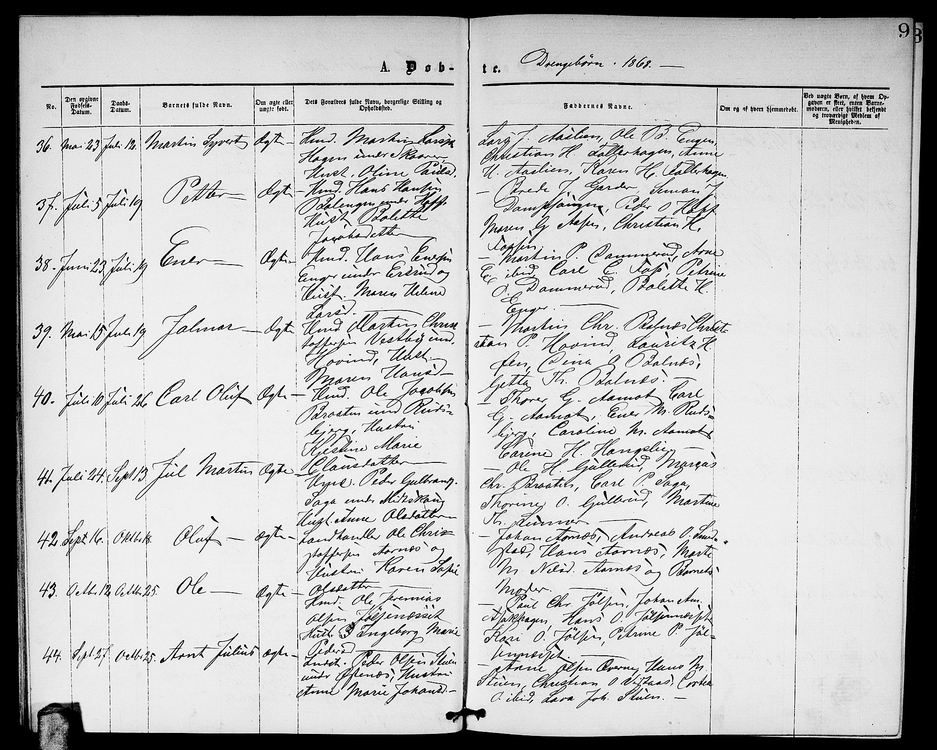 Fet prestekontor Kirkebøker, AV/SAO-A-10370a/G/Ga/L0004: Parish register (copy) no. I 4, 1868-1874, p. 9