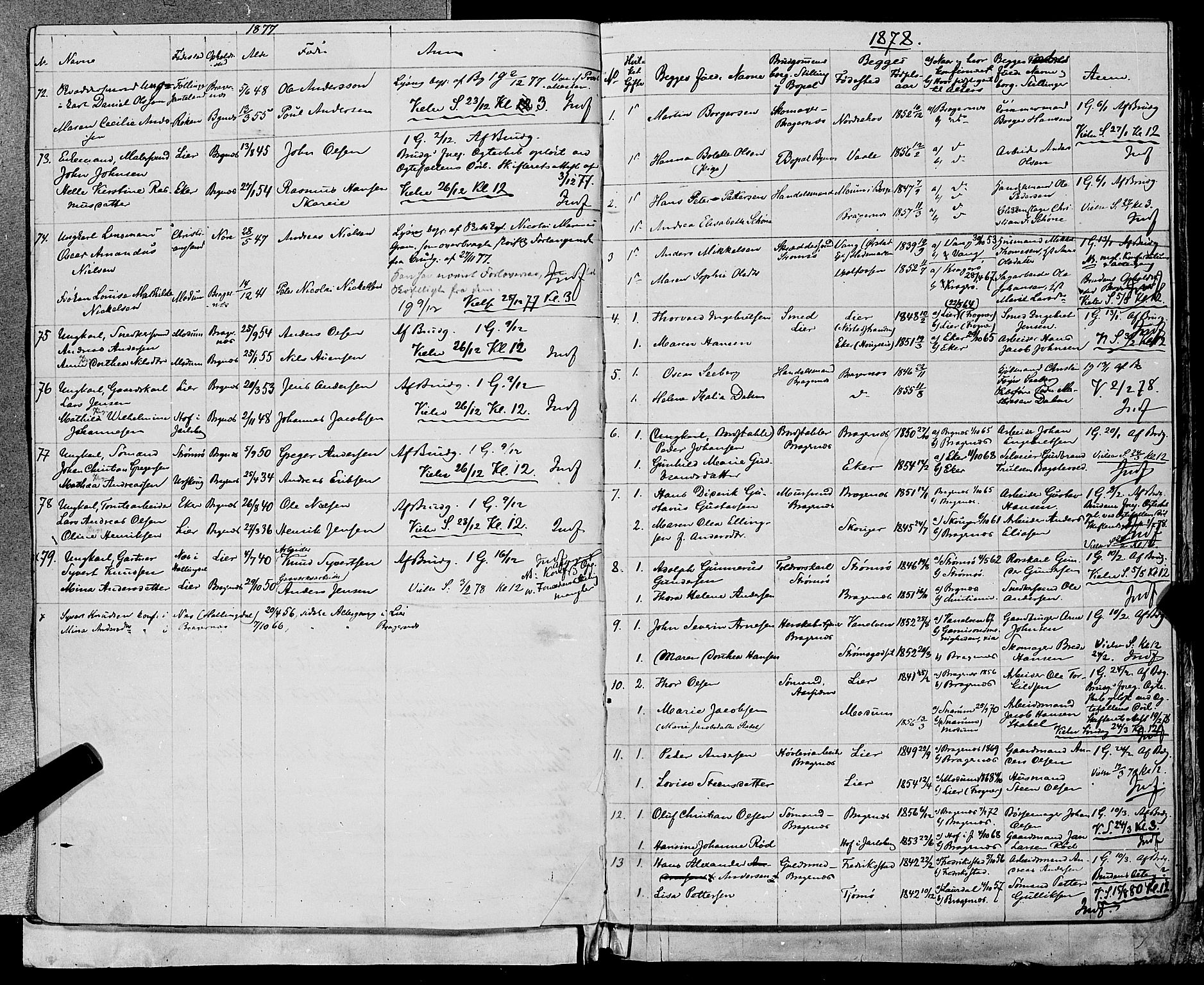Bragernes kirkebøker, SAKO/A-6/H/Ha/L0007: Banns register no. 7, 1873-1886