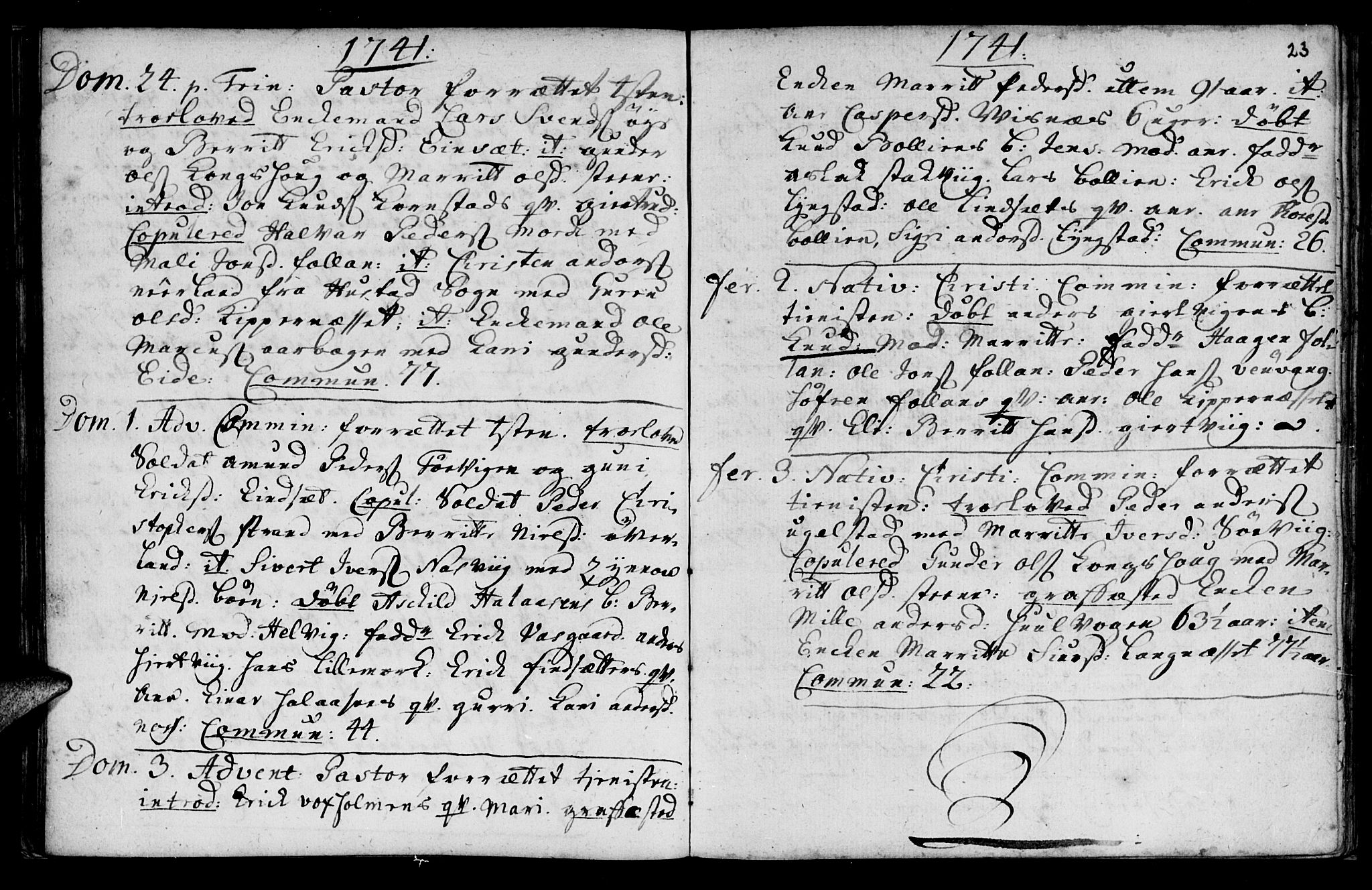 Ministerialprotokoller, klokkerbøker og fødselsregistre - Møre og Romsdal, AV/SAT-A-1454/570/L0827: Parish register (official) no. 570A01, 1737-1749, p. 23